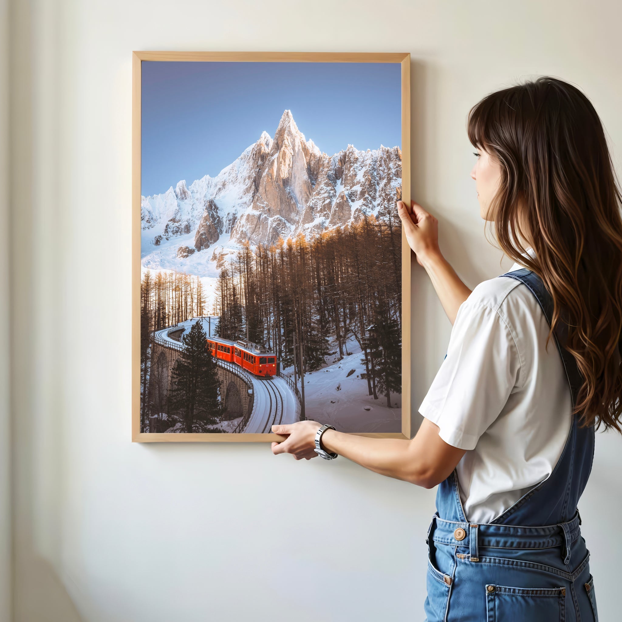 Train du Montenvers Wall Art Print – Winter Mer de Glace Chamonix Décor