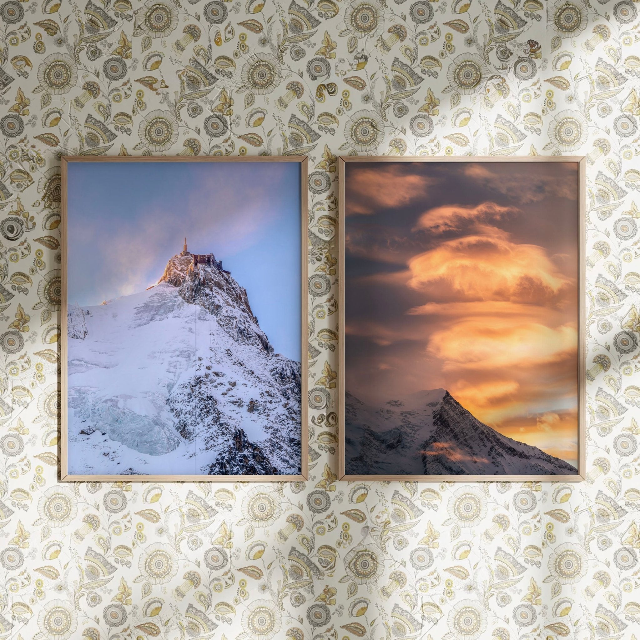 Aiguille du Midi and Aiguille du Goûter Wall Art - Mountain Photography Set of 2
