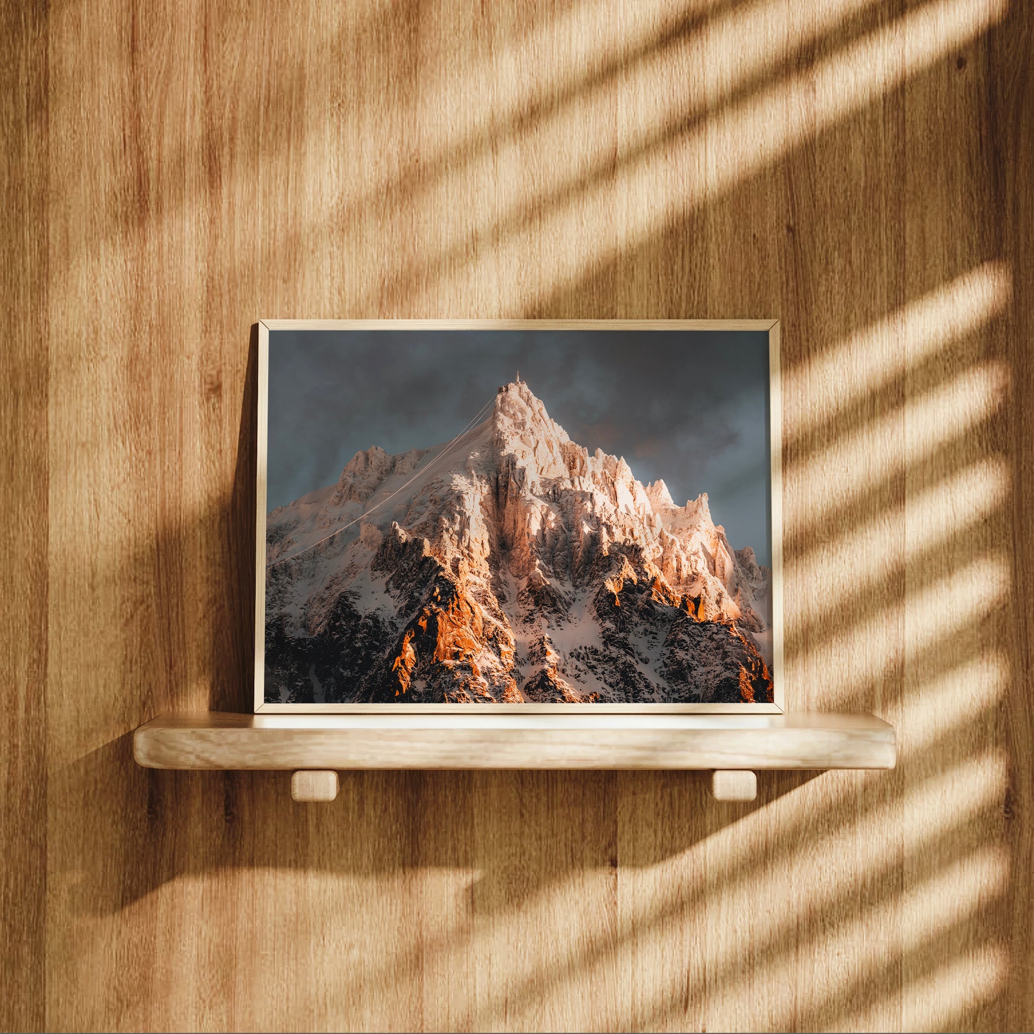 Aiguille du Midi Wall Art - Chamonix Mountain Sunset Print