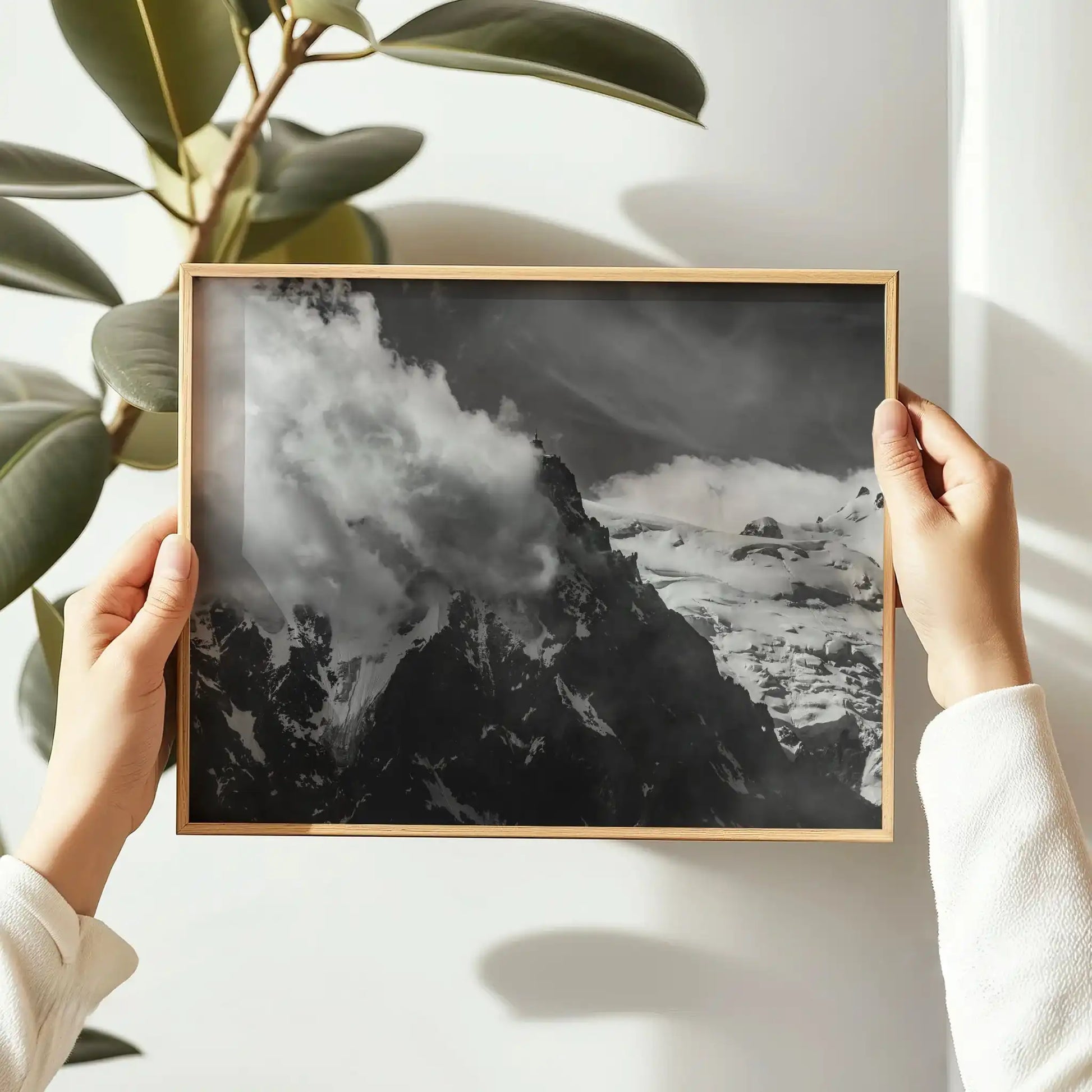 Aiguille du Midi Wall Art Print – Black and White Mountain Photography by Chamonix Prints