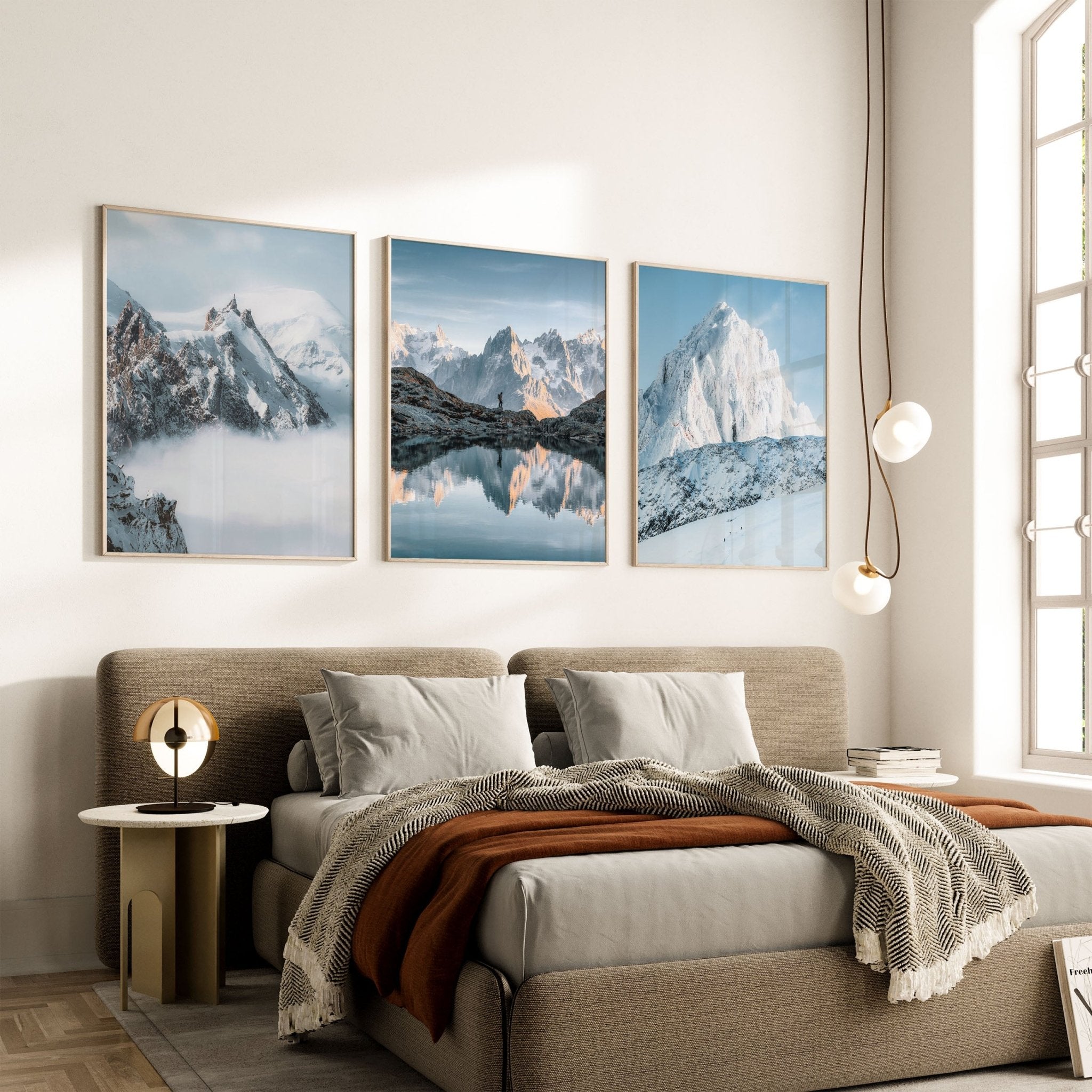 Mountain Wall Art Set – Aiguille du Midi, Lac Blanc & Grand Montets Prints