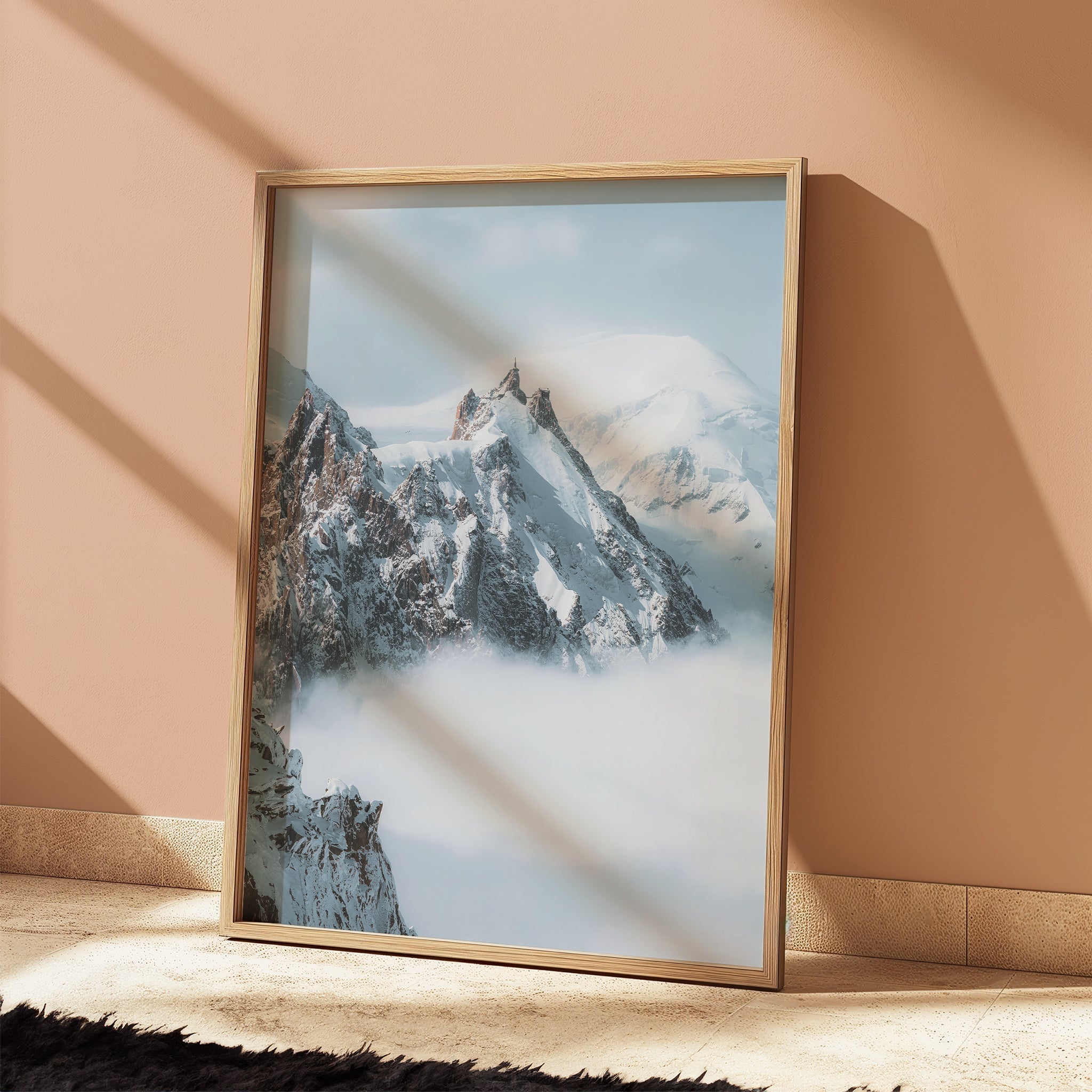 Aiguille du Midi Print - Stunning Winter Mountain Scene in Chamonix