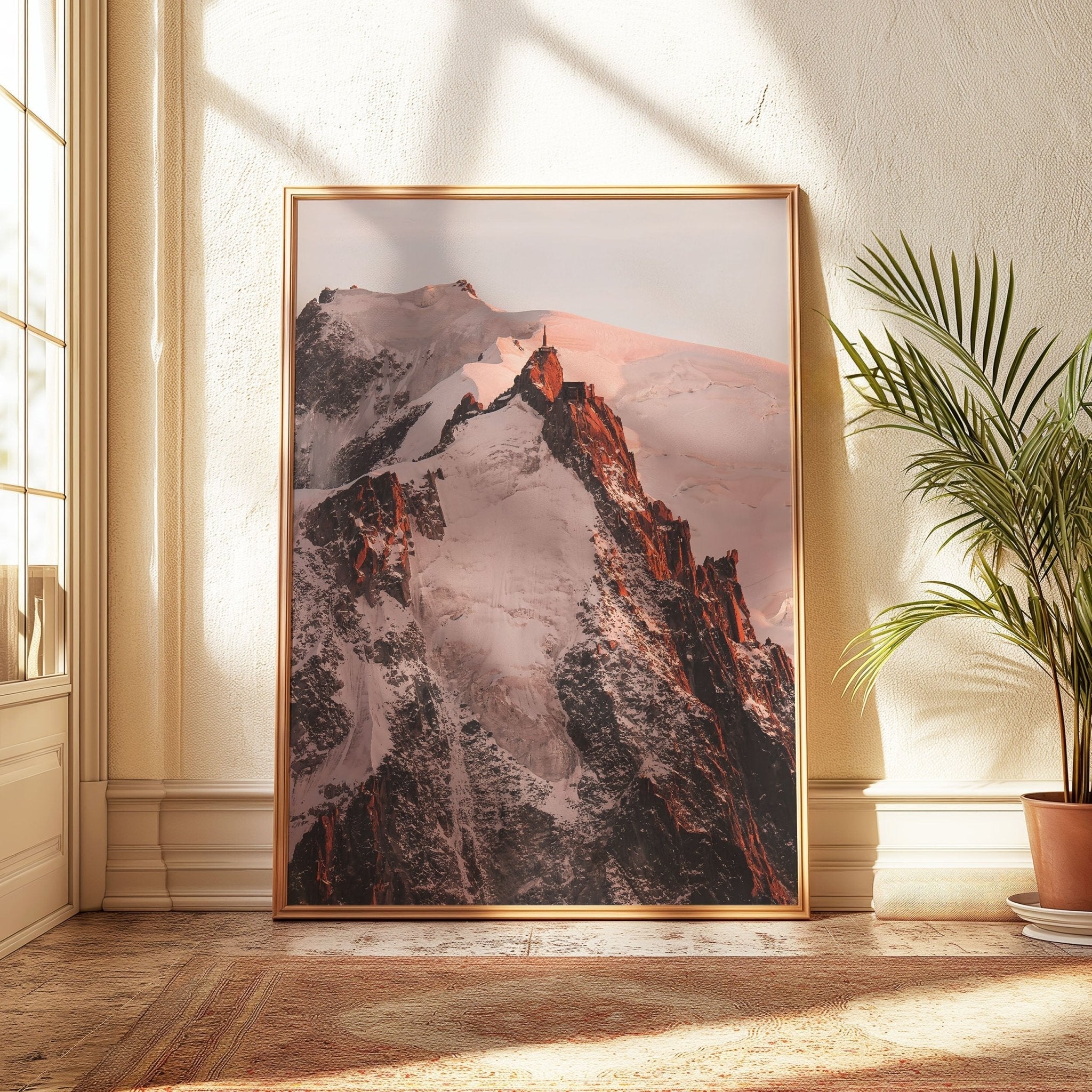 Aiguille du Midi Sunset Triptych – Stunning Alpine Wall Art Prints