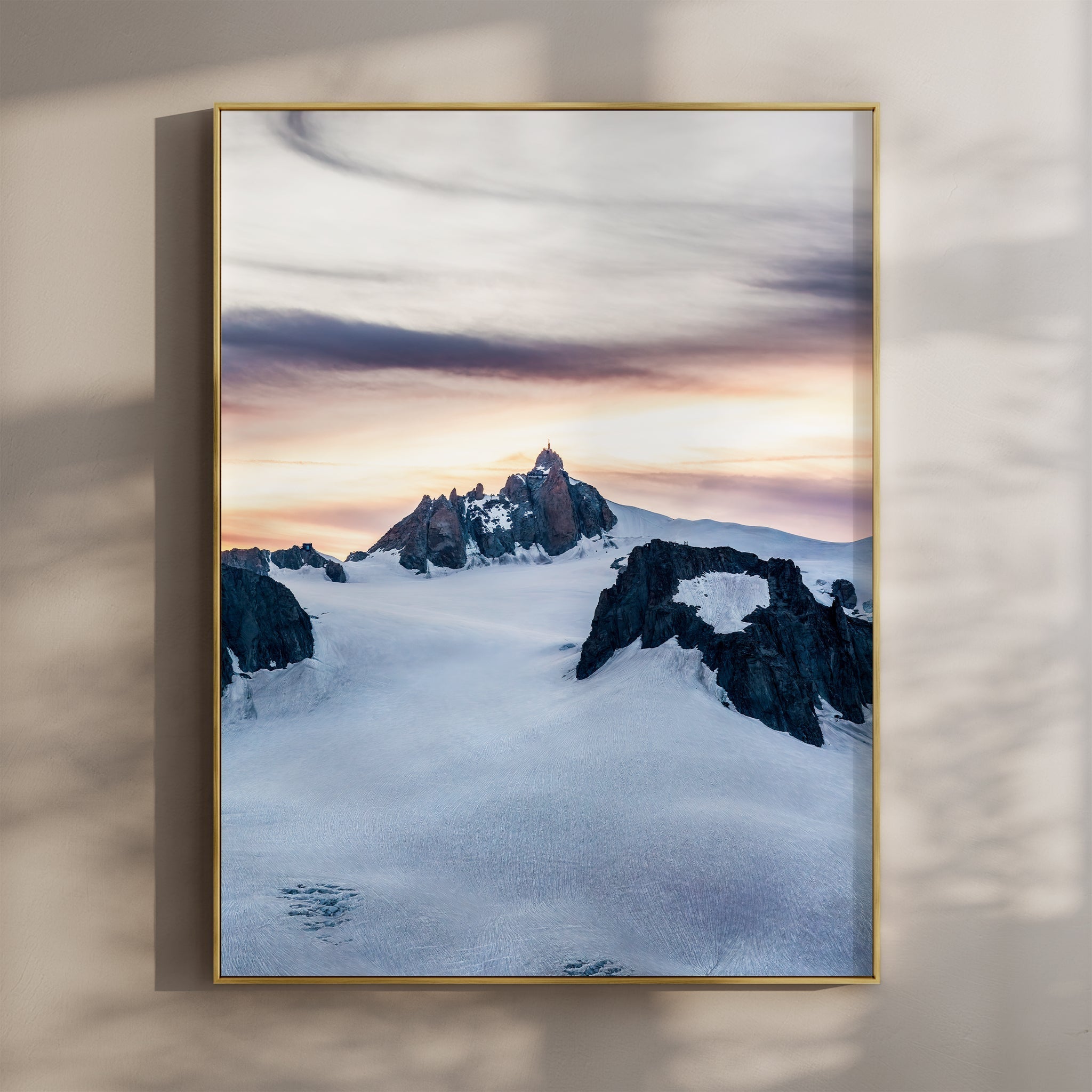 Aiguille du Midi Sunset Print – Glacier Wall Art from Chamonix Alps