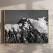 Aiguille du Midi Wall Art - Black and White Chamonix Mountain Photography Print