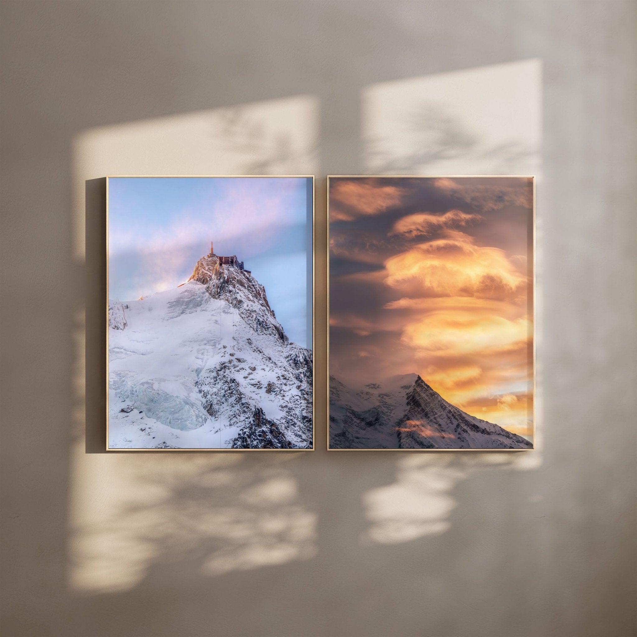 Aiguille du Midi and Aiguille du Goûter Wall Art - Mountain Photography Set of 2
