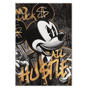 All Hustle Mickey - Leinwandbild Pop Art / Motivation by SimpleCanvas