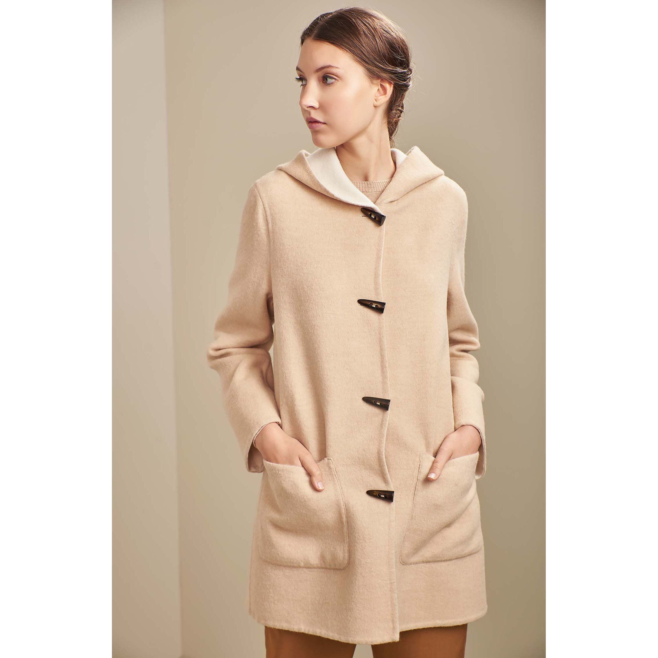 KUNA - Alpaka Wende-Mantel ANASTASIA – Zwei Mäntel in Einem