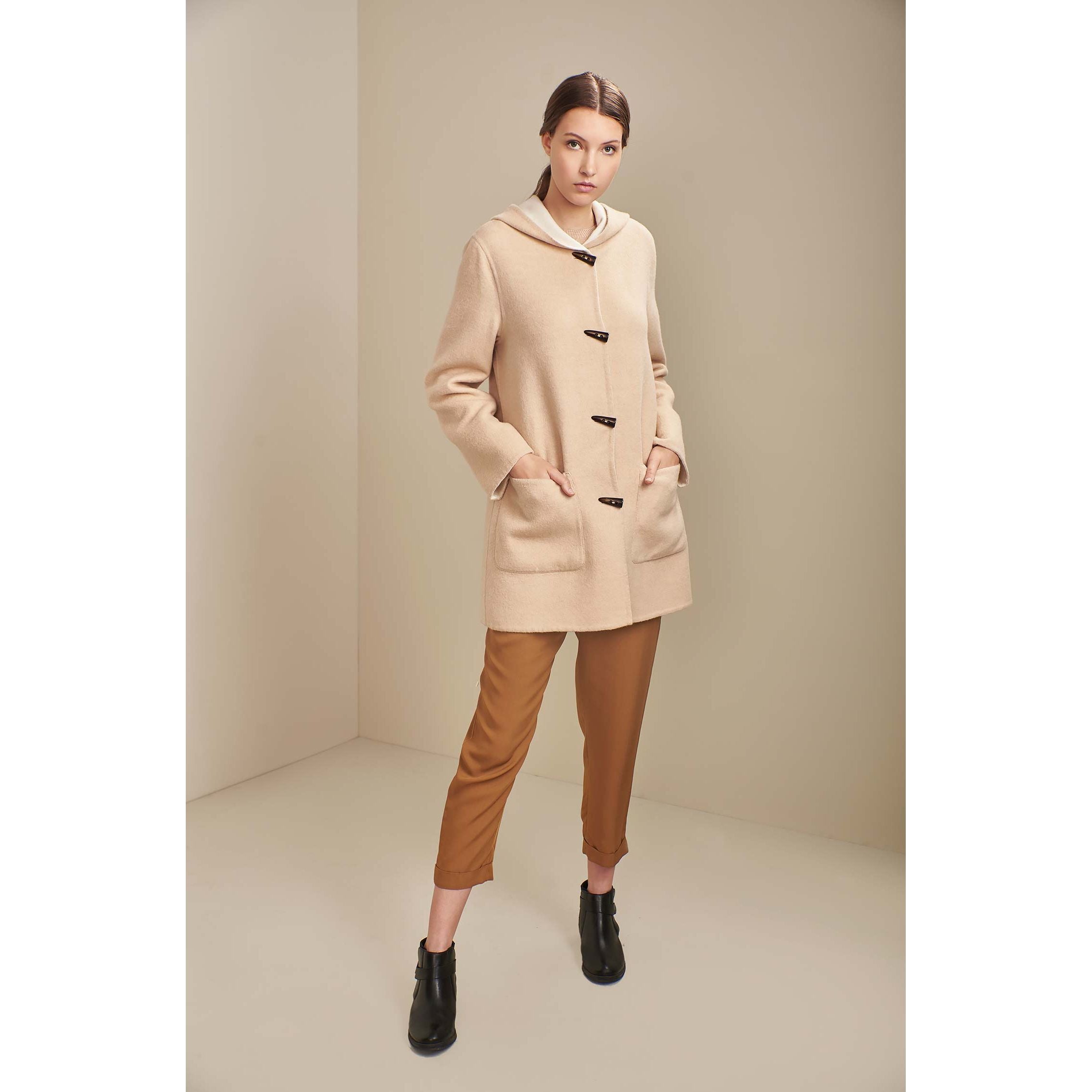 KUNA - Alpaka Wende-Mantel ANASTASIA – Zwei Mäntel in Einem