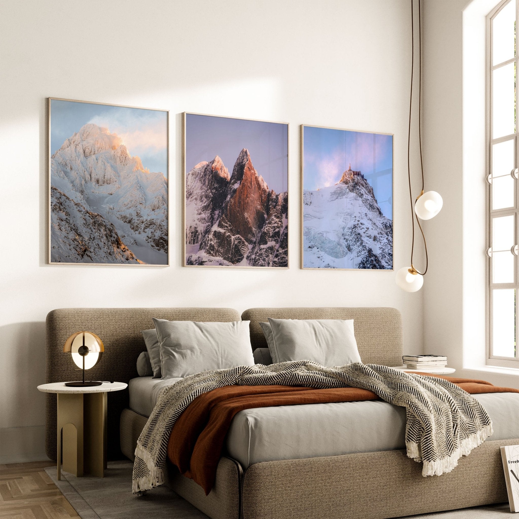 Aiguille du Midi - Les Drus - Aiguille du Chardonnet at Sunset