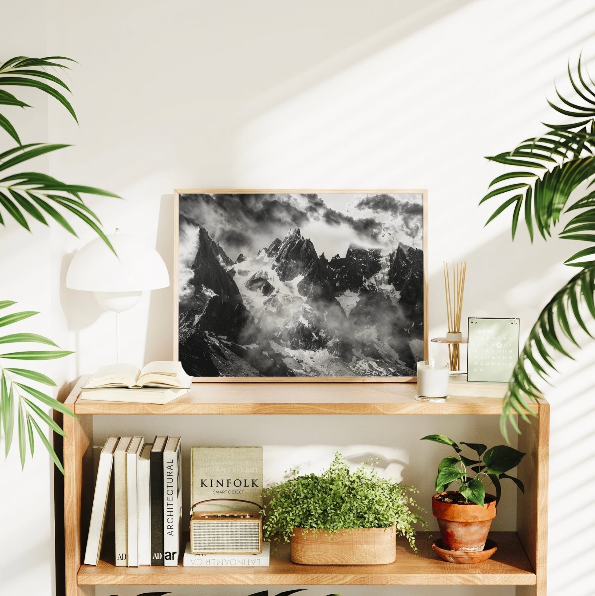 Needles of Chamonix Black and White Photography Wall Art