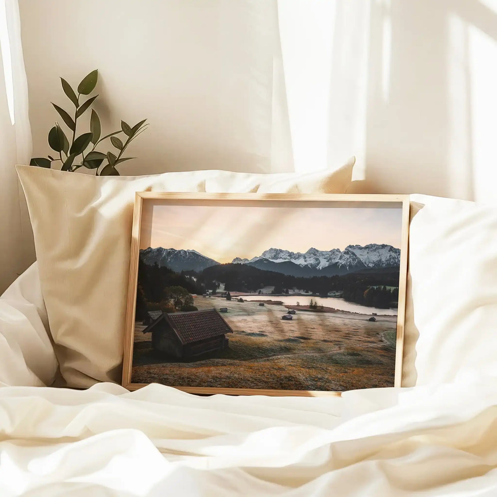 Geroldsee Wall Art – Bavarian Alps Landscape Print with Alpine Huts by Chamonix Prints