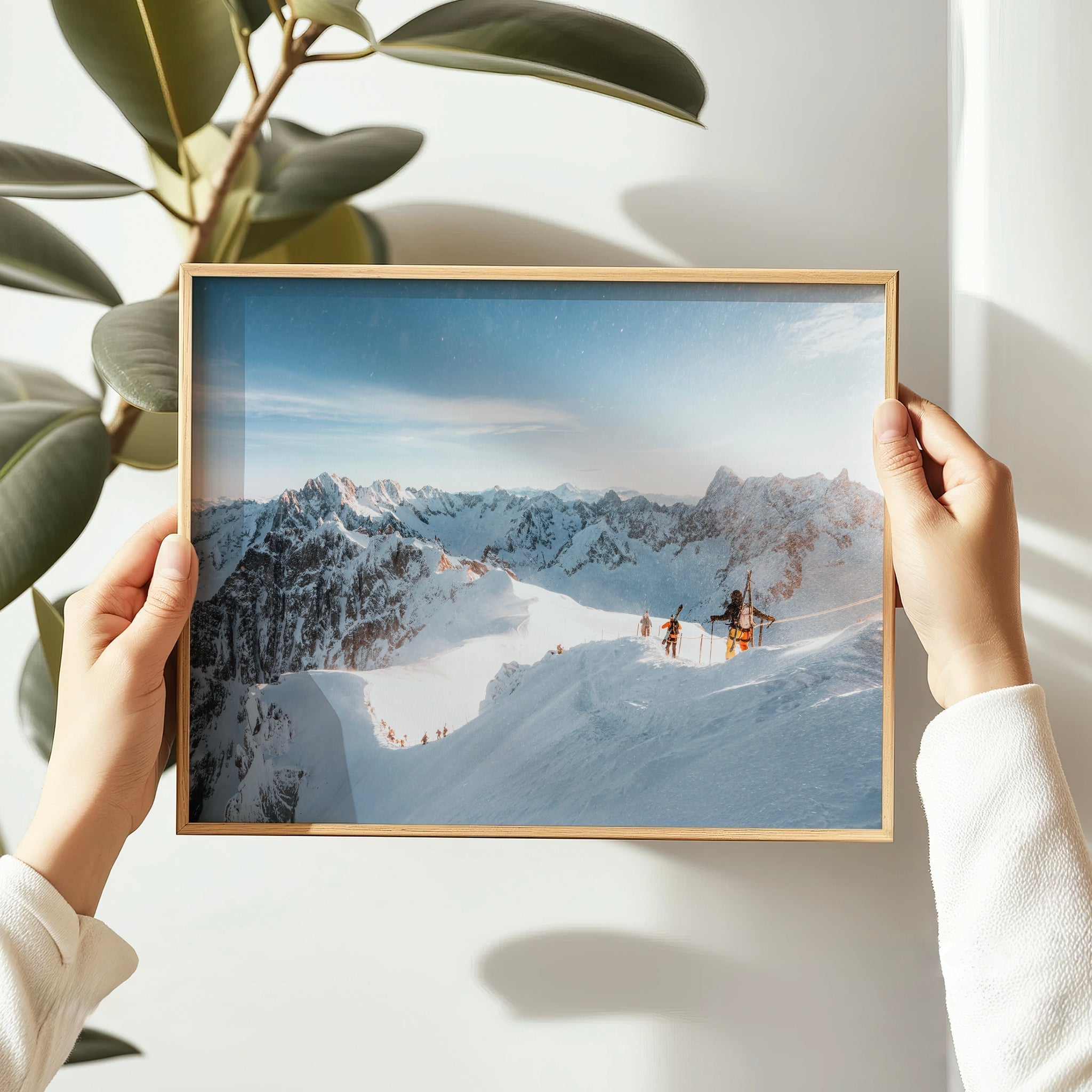 Skiers Descending the Vallée Blanche | Chamonix Wall Art