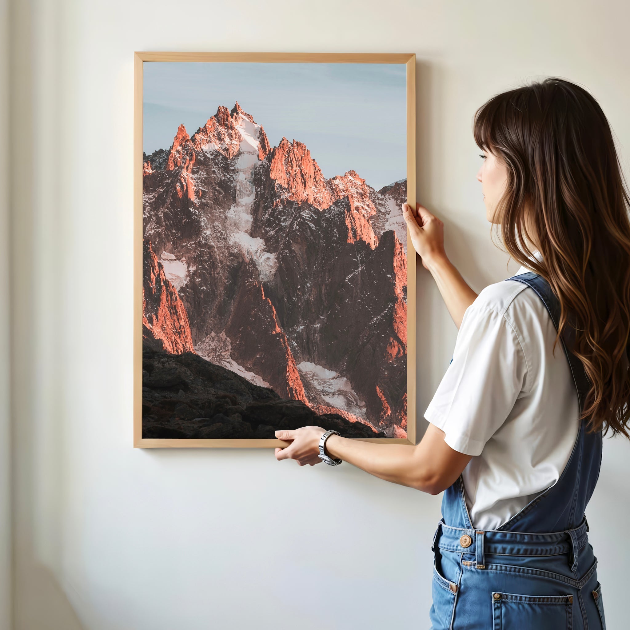 Aiguille de Chamonix Sunset Wall Art | Alpine Mountain Print