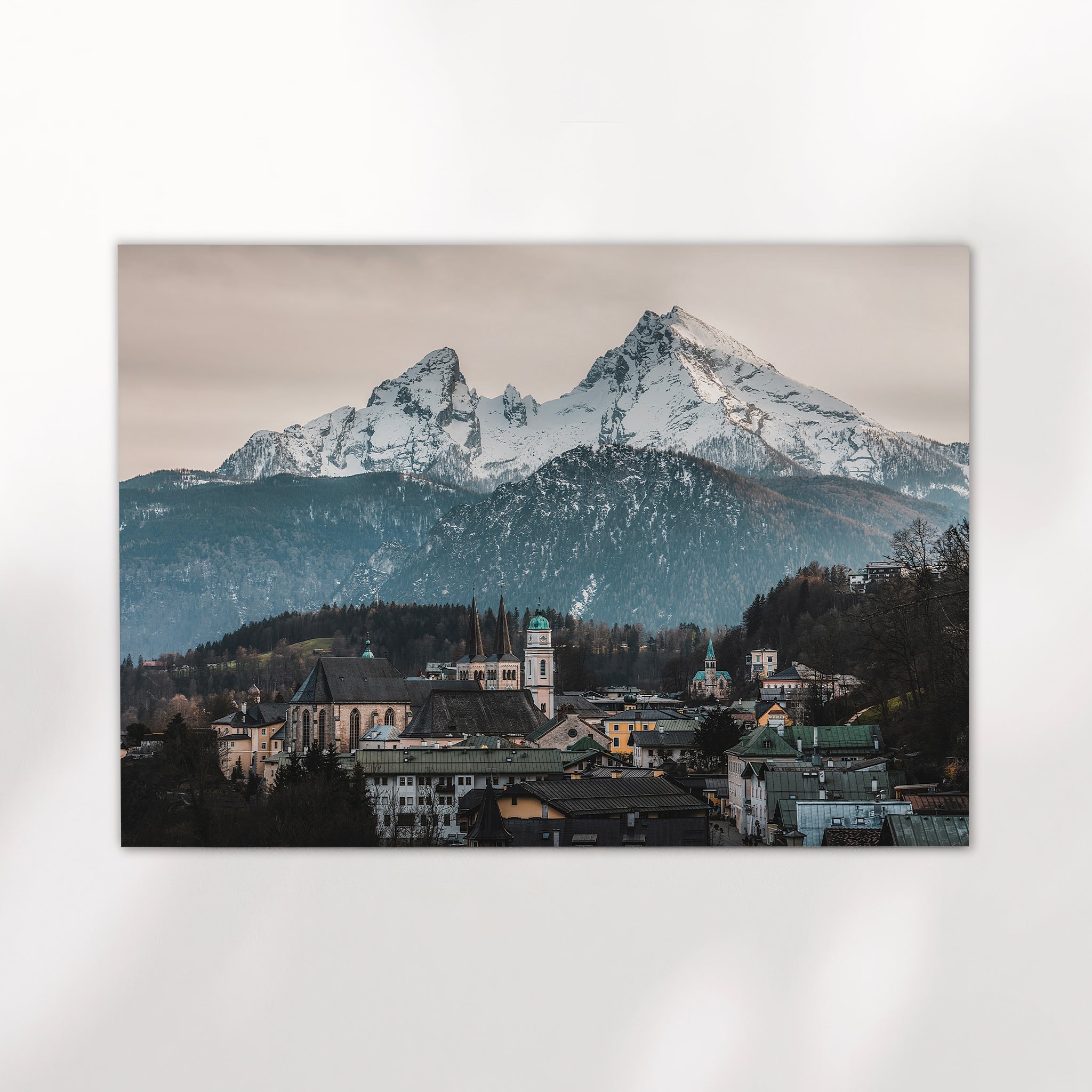 Berchtesgaden Print – Watzmann Mountain and Bavarian Town Wall Art