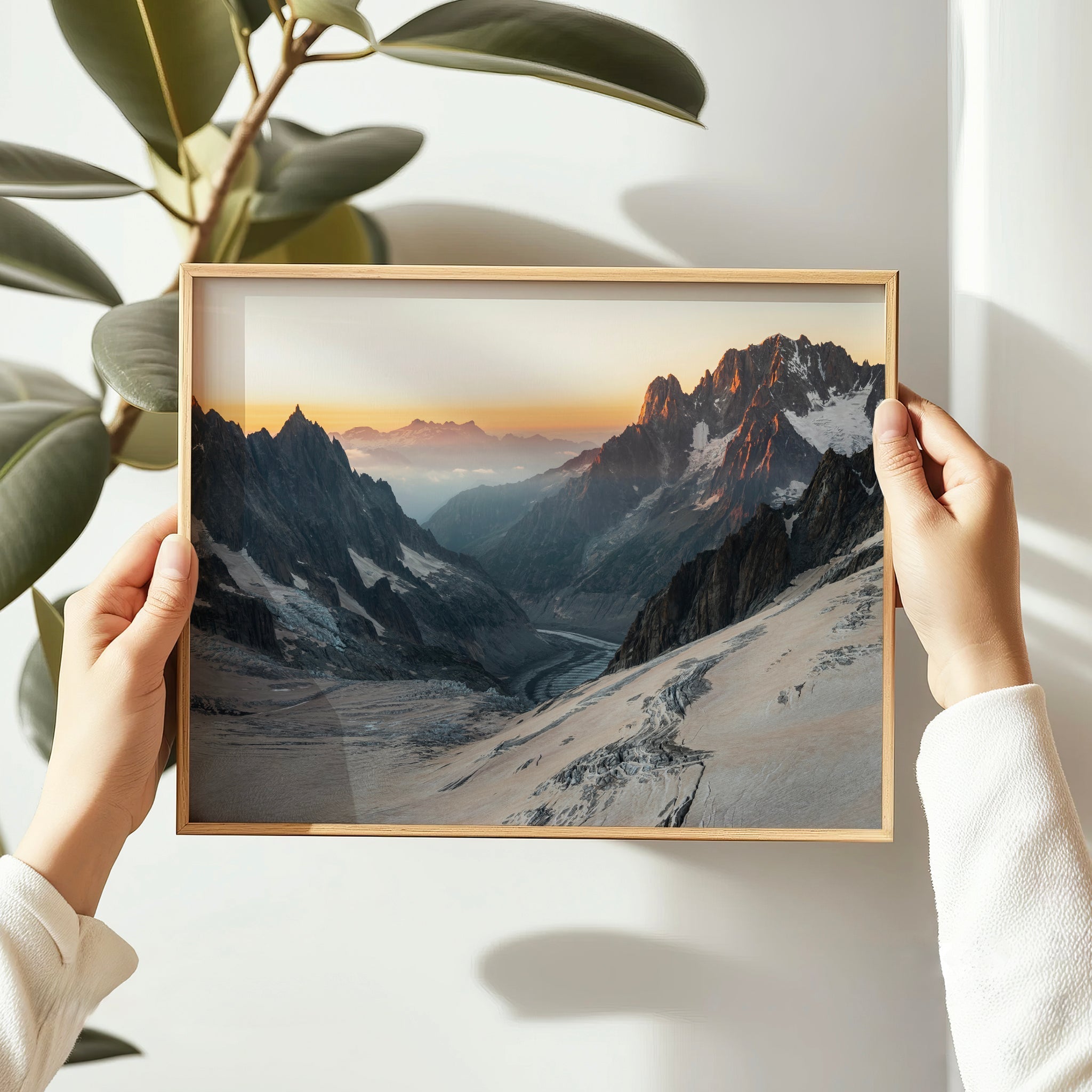 Mer de Glace Glacier - Chamonix Sunset Wall Art Print