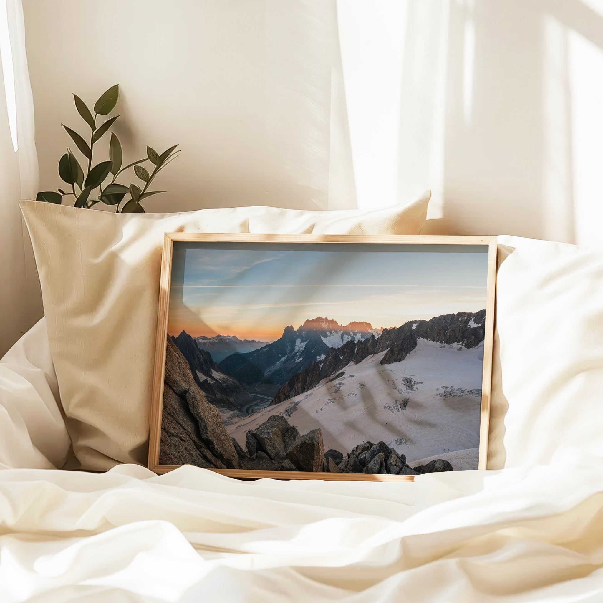 Mer de Glace Sunset Wall Art Print – Chamonix Glacier Photography
