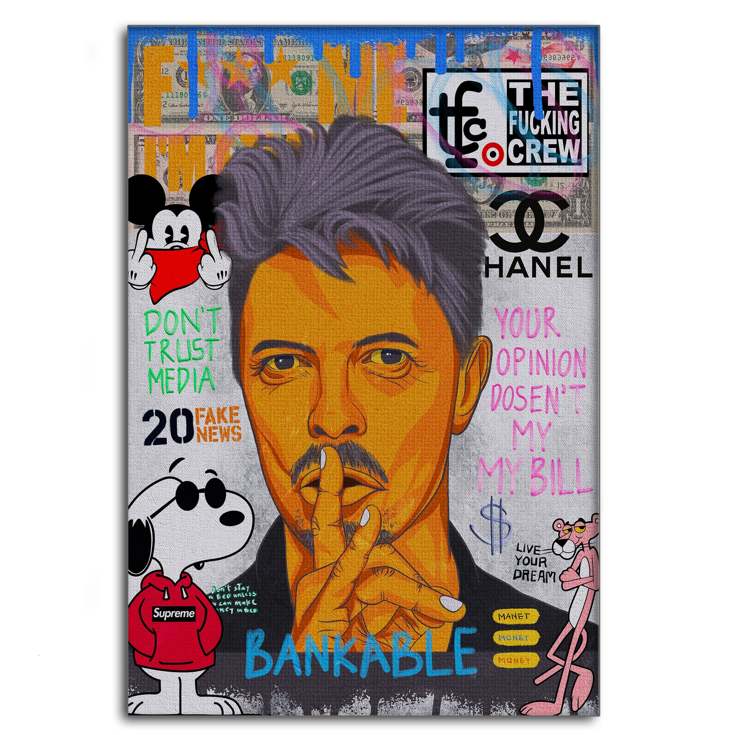 Andy Bowie - Leinwandbild Pop Art
