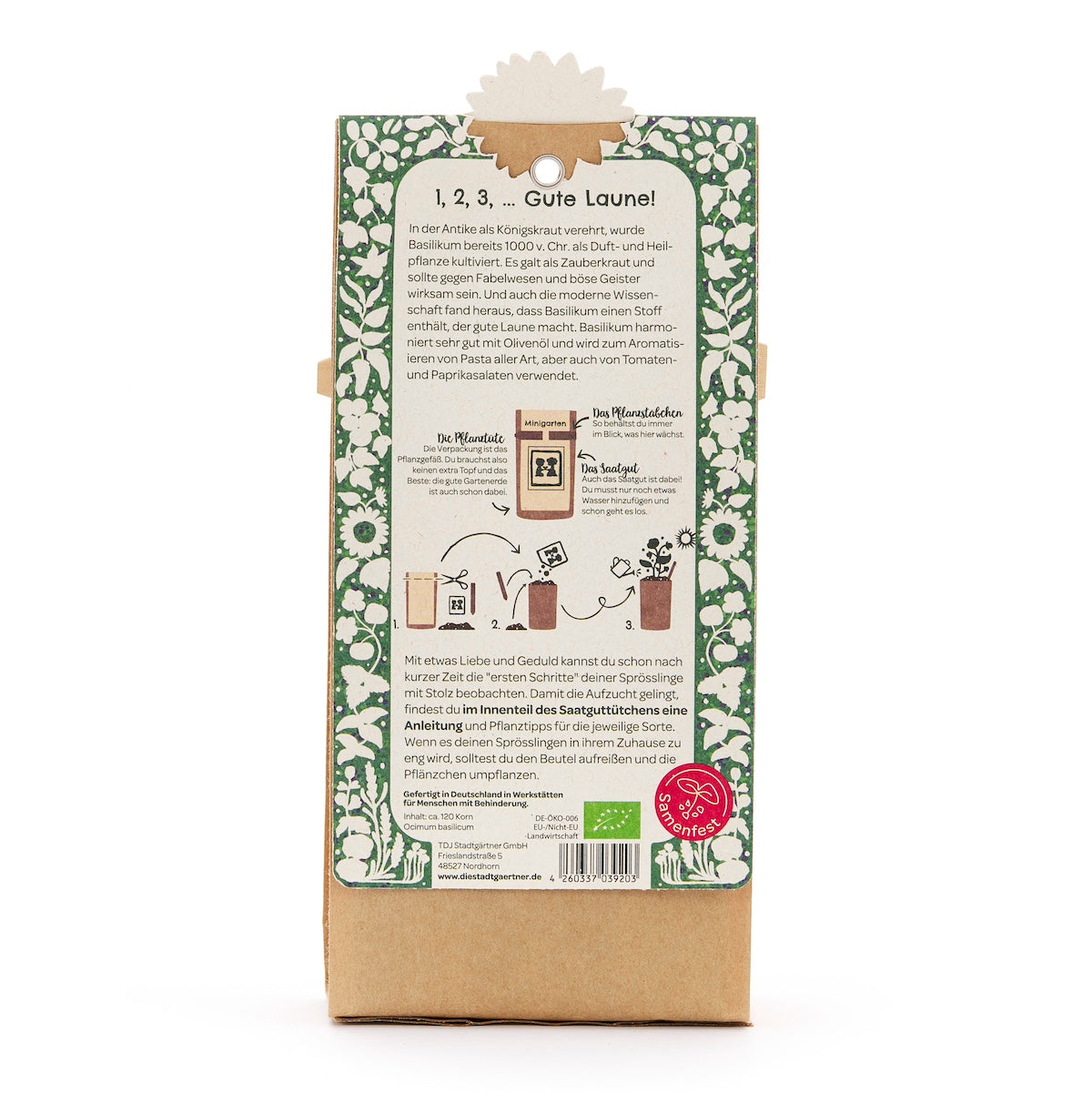 Anzuchtset – Minigarten BIO-Basilikum
