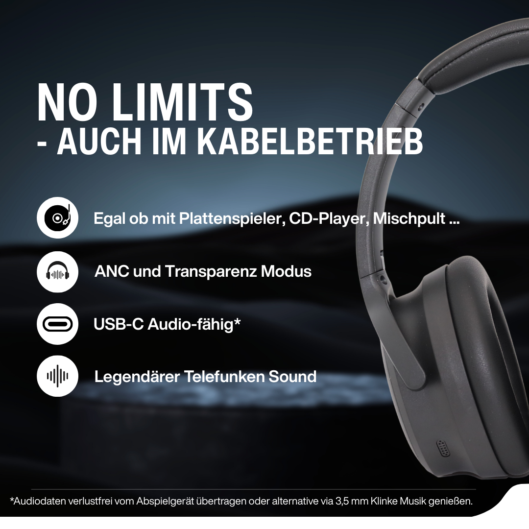 TELEFUNKEN ARCO STYLE - Active Noise Cancelling Bluetooth Kopfhörer - BT 6.0