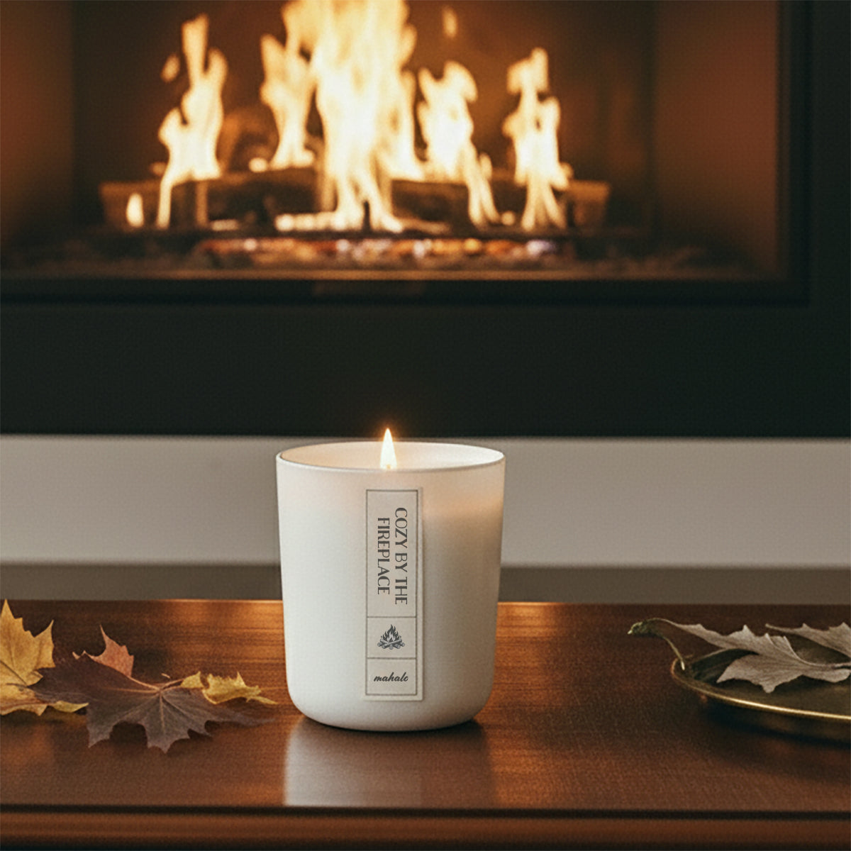 Duftkerze Cozy By The Fireplace Kaminfeuer Duft Von Rauchigem Holz Patchouli Und Weihrauch