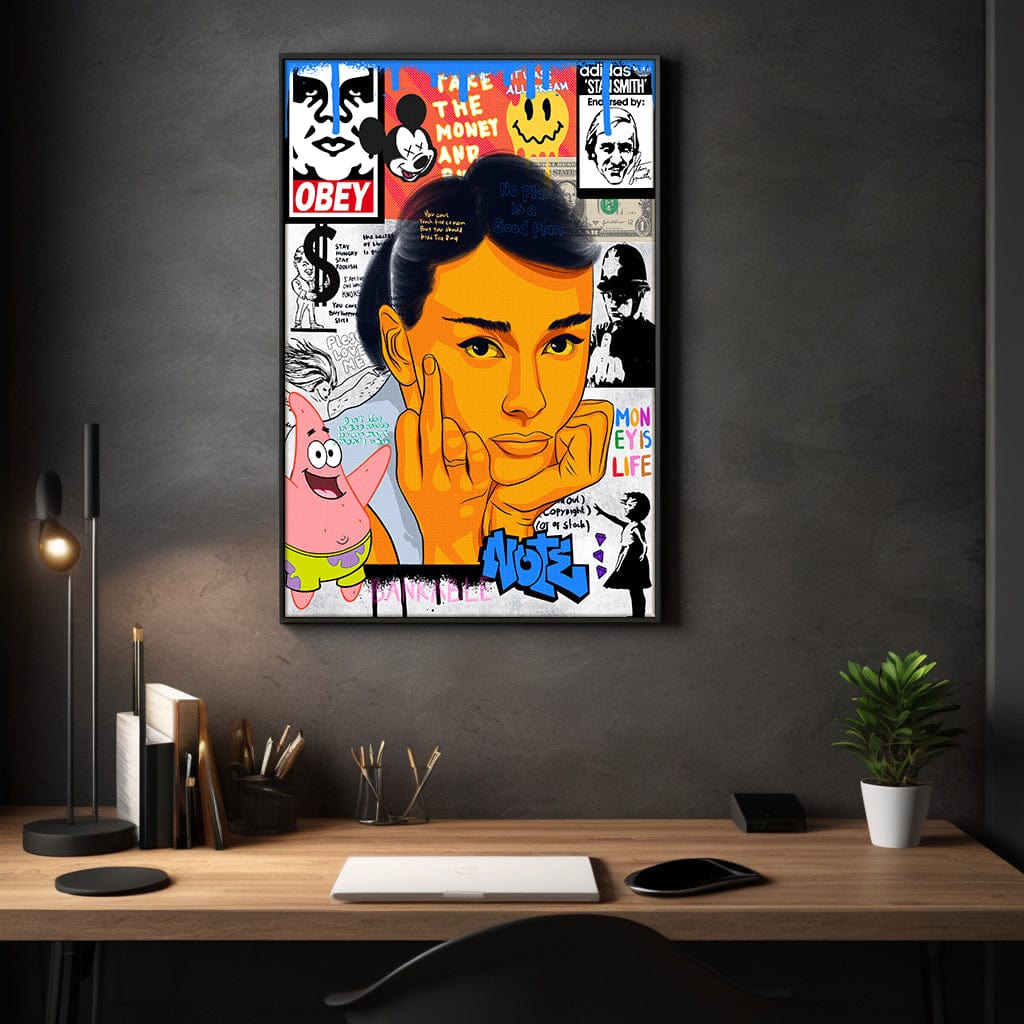 Audrey Hepburn - Leinwandbild Pop Art by SimpleCanvas
