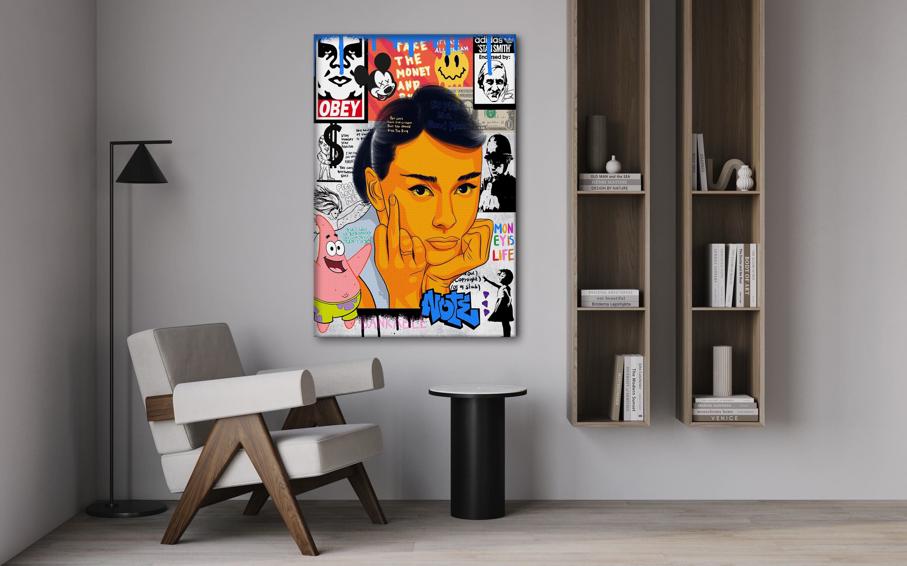 Audrey Hepburn - Leinwandbild Pop Art by SimpleCanvas