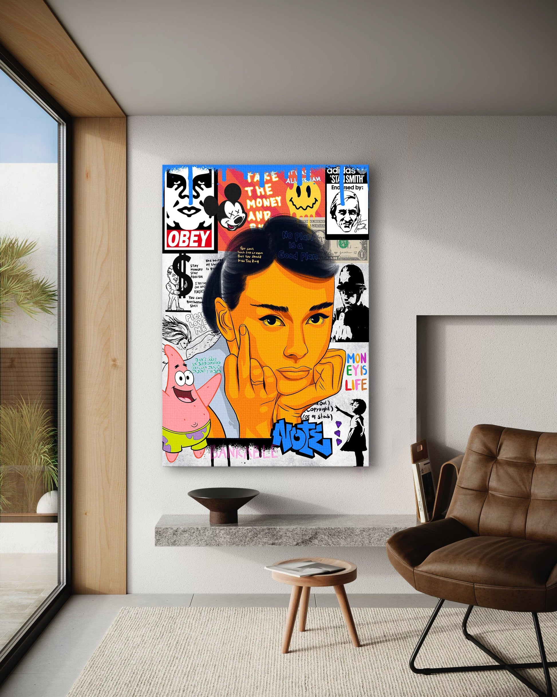 Audrey Hepburn - Leinwandbild Pop Art by SimpleCanvas