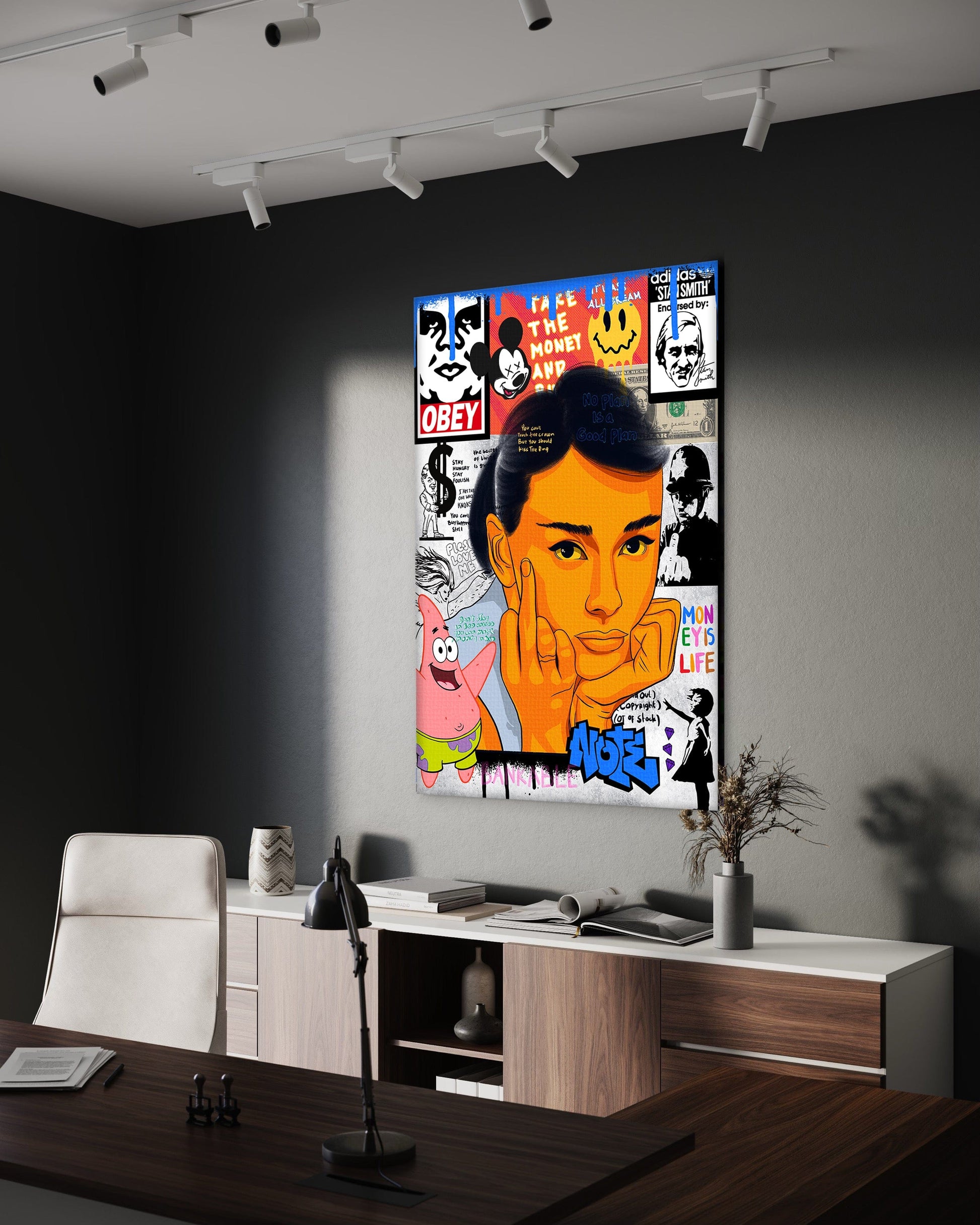Audrey Hepburn - Leinwandbild Pop Art by SimpleCanvas
