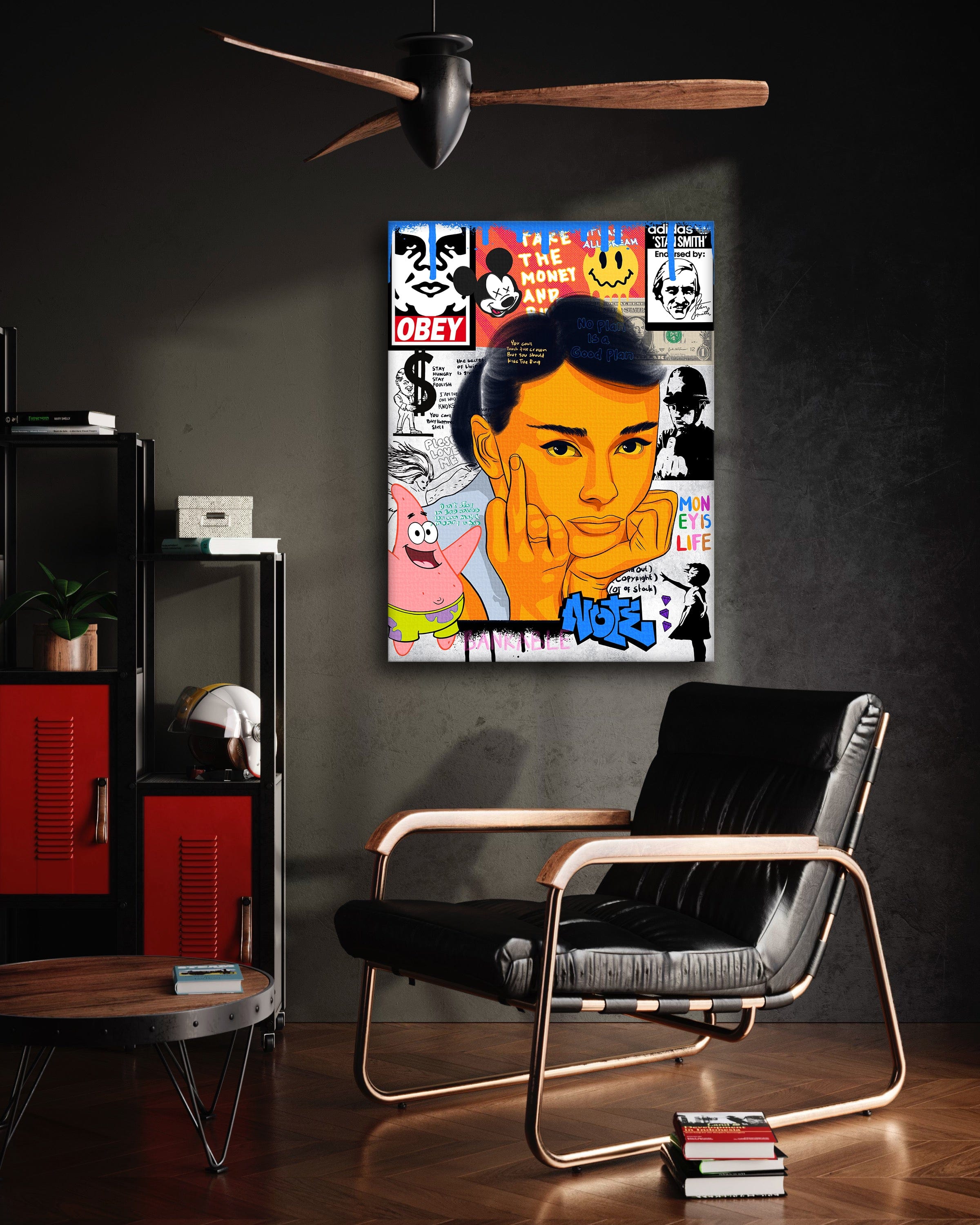 Audrey Hepburn - Leinwandbild Pop Art by SimpleCanvas