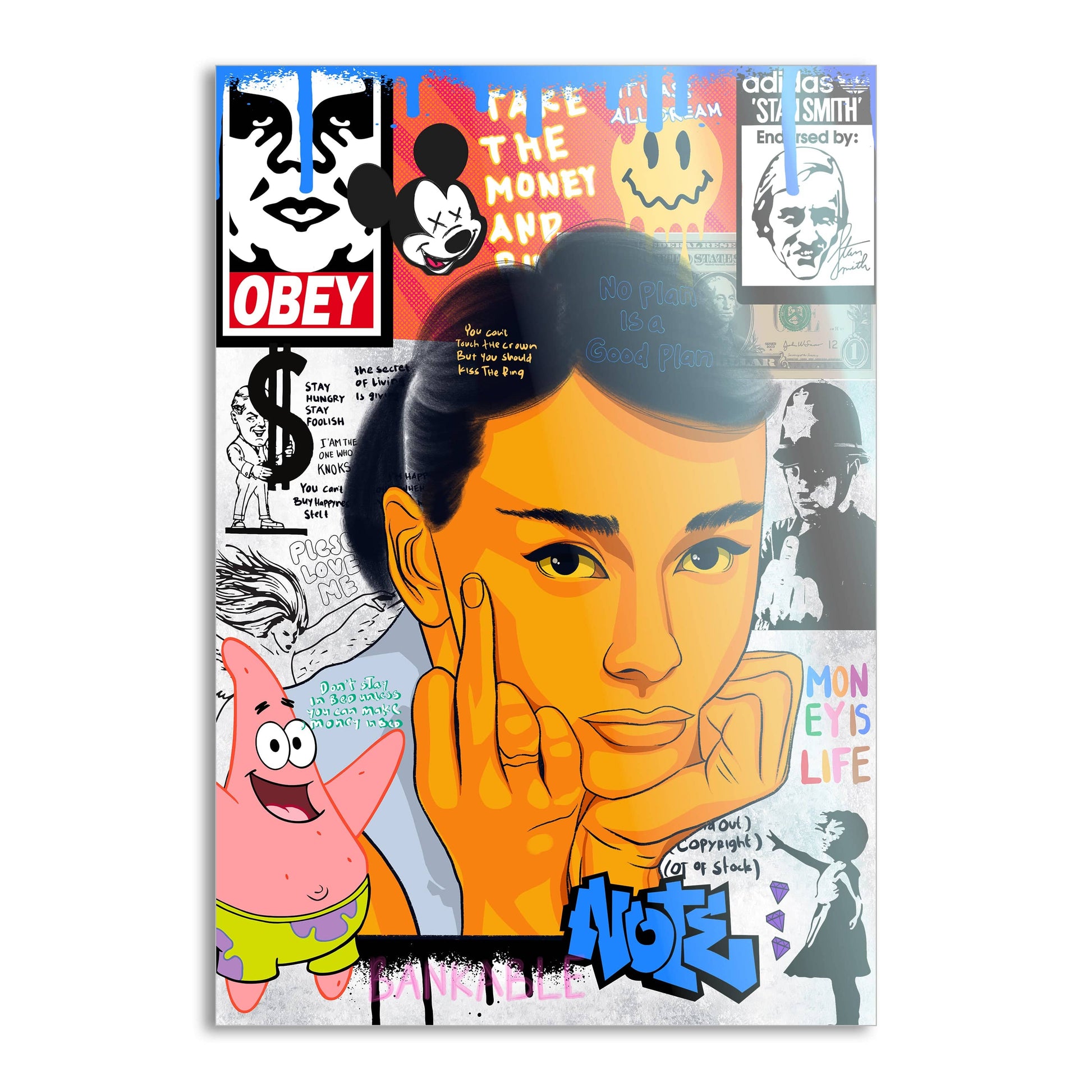 Audrey Hepburn - Leinwandbild Pop Art by SimpleCanvas