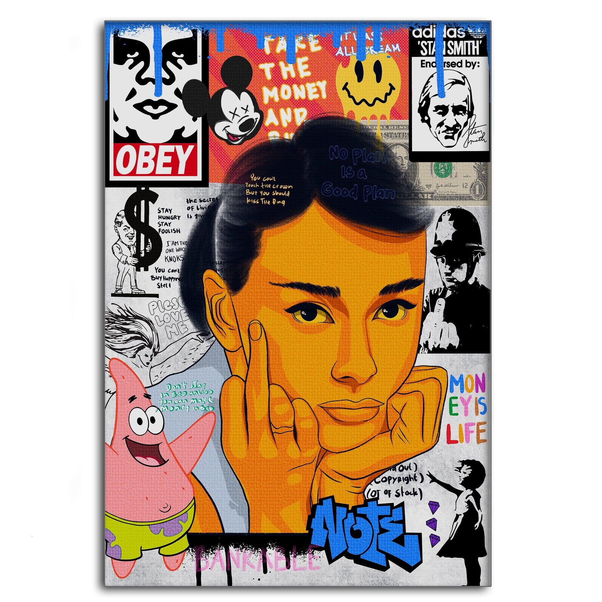 Audrey Hepburn - Leinwandbild Pop Art by SimpleCanvas