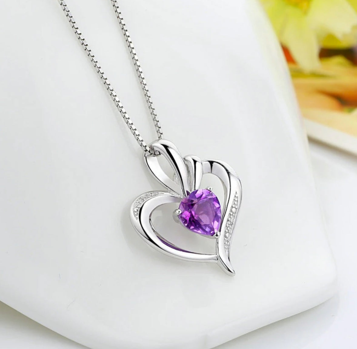 Kette mit Anhänger aus 925er Sterling-Silber, Herz - Variante 2