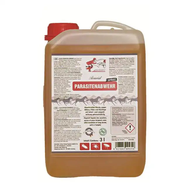 Schopf Riders Acarid Parasitenabwehr 3000 Ml Gegen Milben Flöhe Haarlinge Mit Sofort Und Langzeitwirkung Geraniol by Schopf Riders
