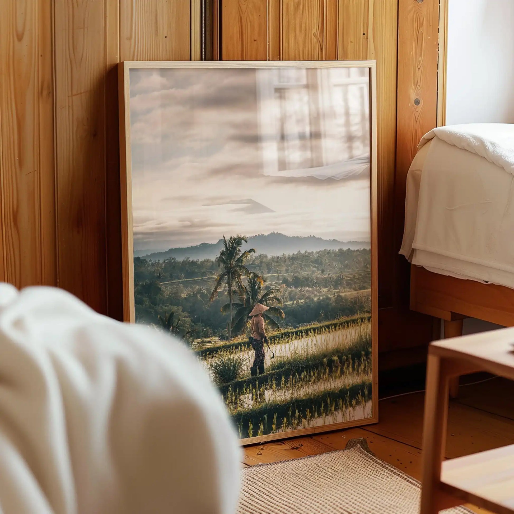 Jatiluwih Rice Fields Wall Art Print – Bali with Mount Agung View by Chamonix Prints