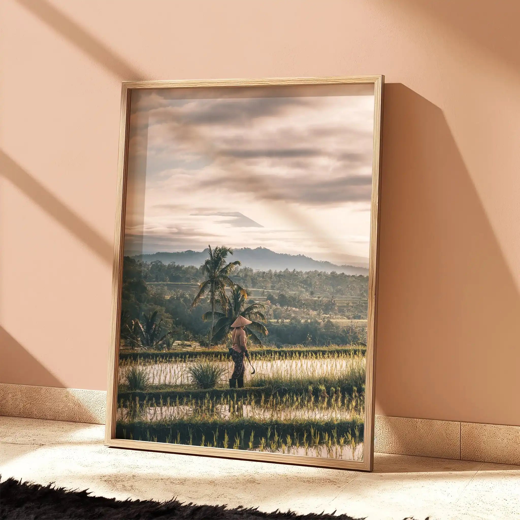 Jatiluwih Rice Fields Wall Art Print – Bali with Mount Agung View by Chamonix Prints