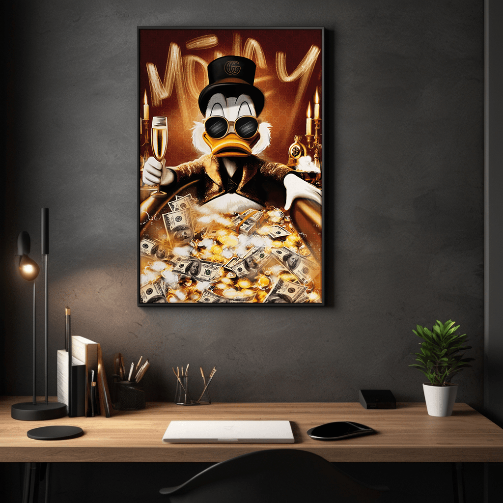 Bathing Dagobert - Leinwandbild Pop Art / Motivation by SimpleCanvas