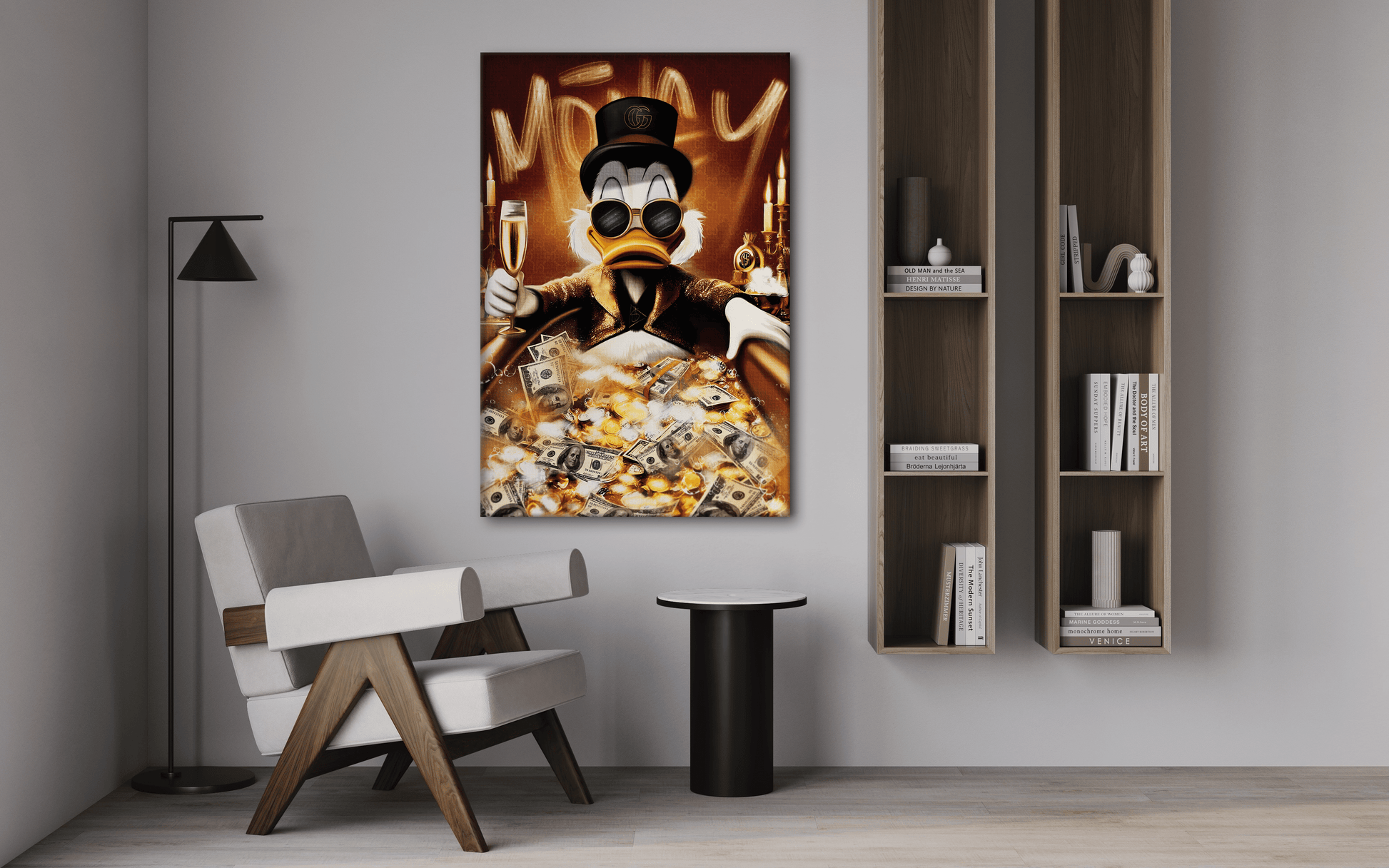 Bathing Dagobert - Leinwandbild Pop Art / Motivation by SimpleCanvas