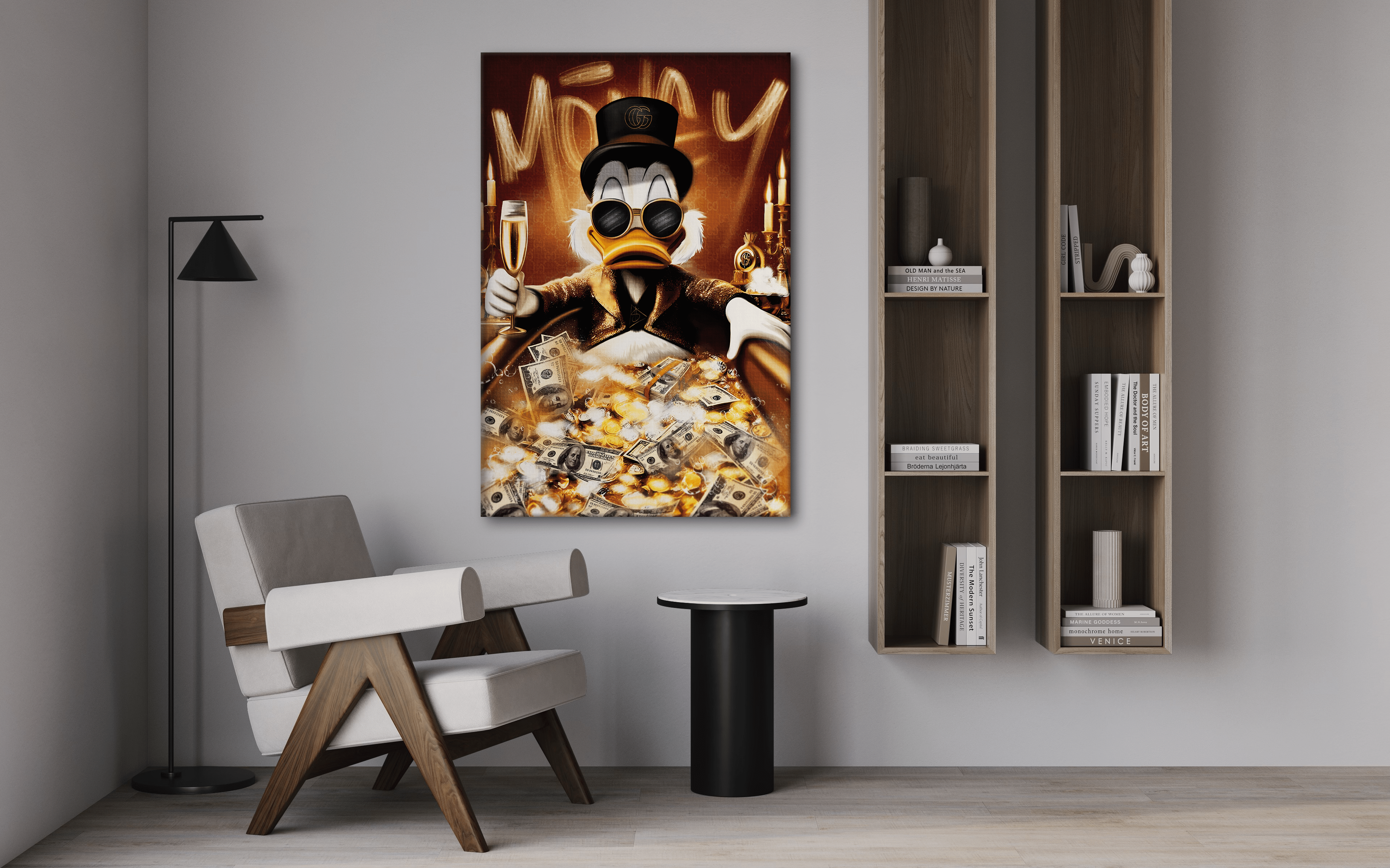 Bathing Dagobert - Leinwandbild Pop Art / Motivation by SimpleCanvas