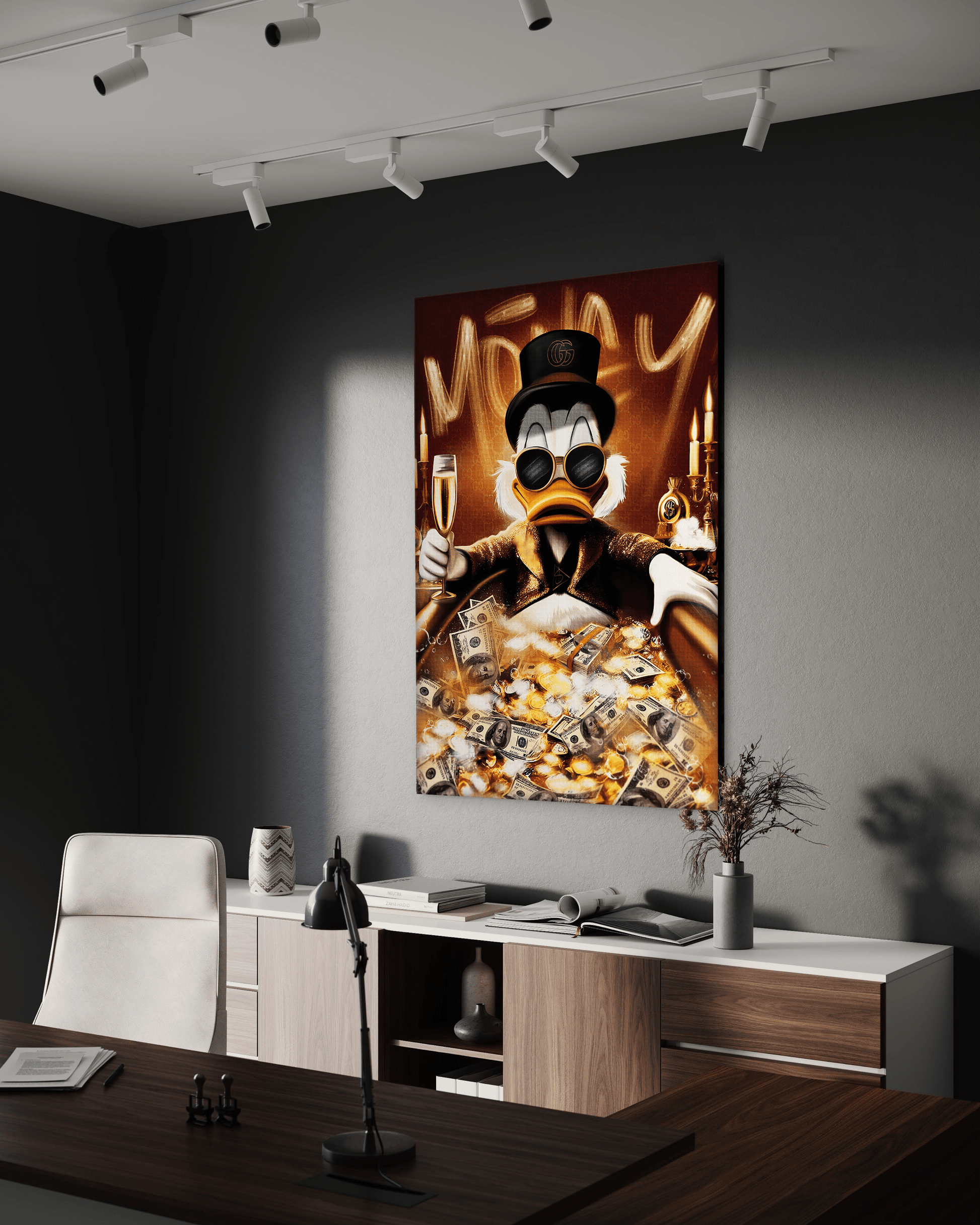 Bathing Dagobert - Leinwandbild Pop Art / Motivation by SimpleCanvas