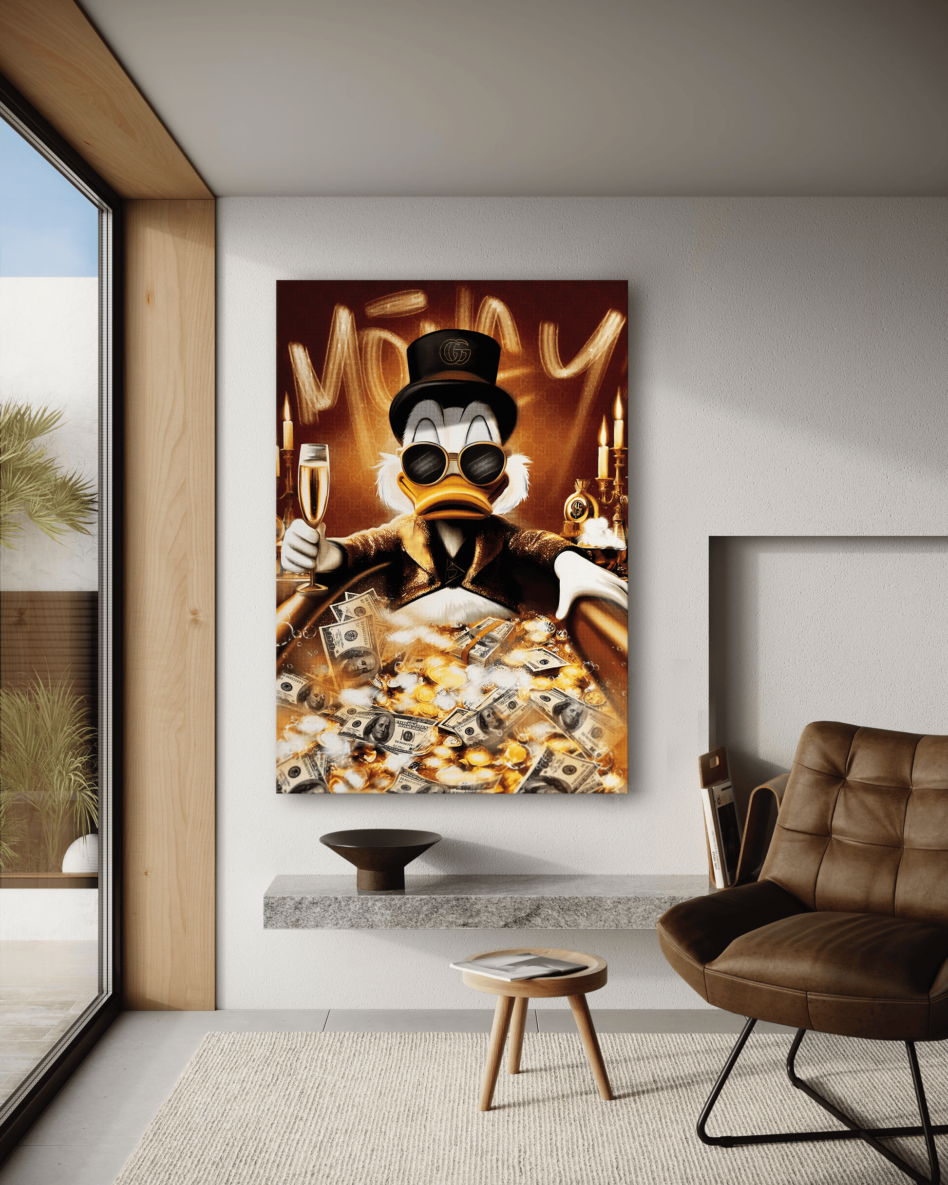 Bathing Dagobert - Leinwandbild Pop Art / Motivation by SimpleCanvas