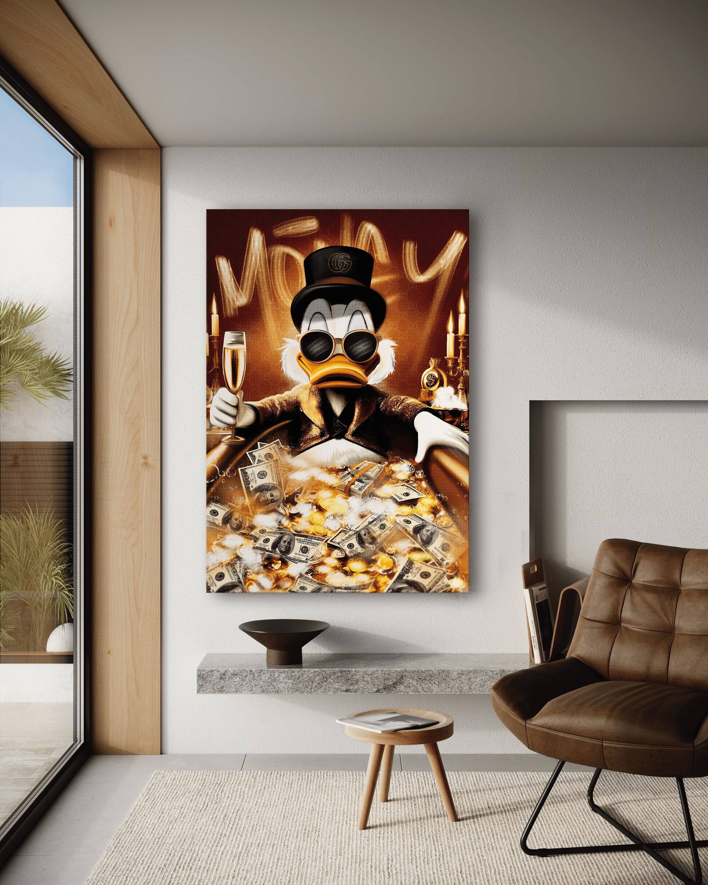 Bathing Dagobert - Leinwandbild Pop Art / Motivation by SimpleCanvas