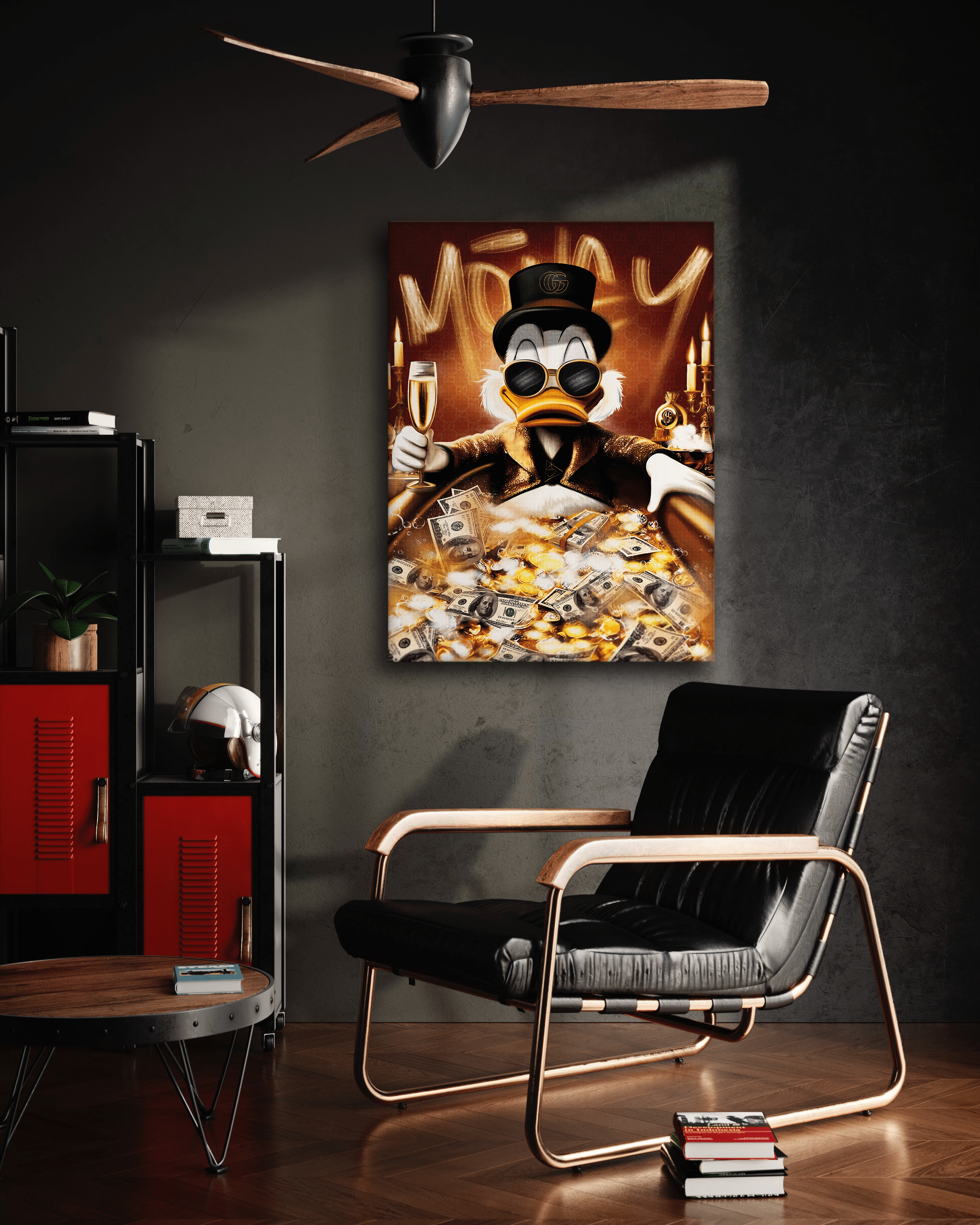 Bathing Dagobert - Leinwandbild Pop Art / Motivation by SimpleCanvas