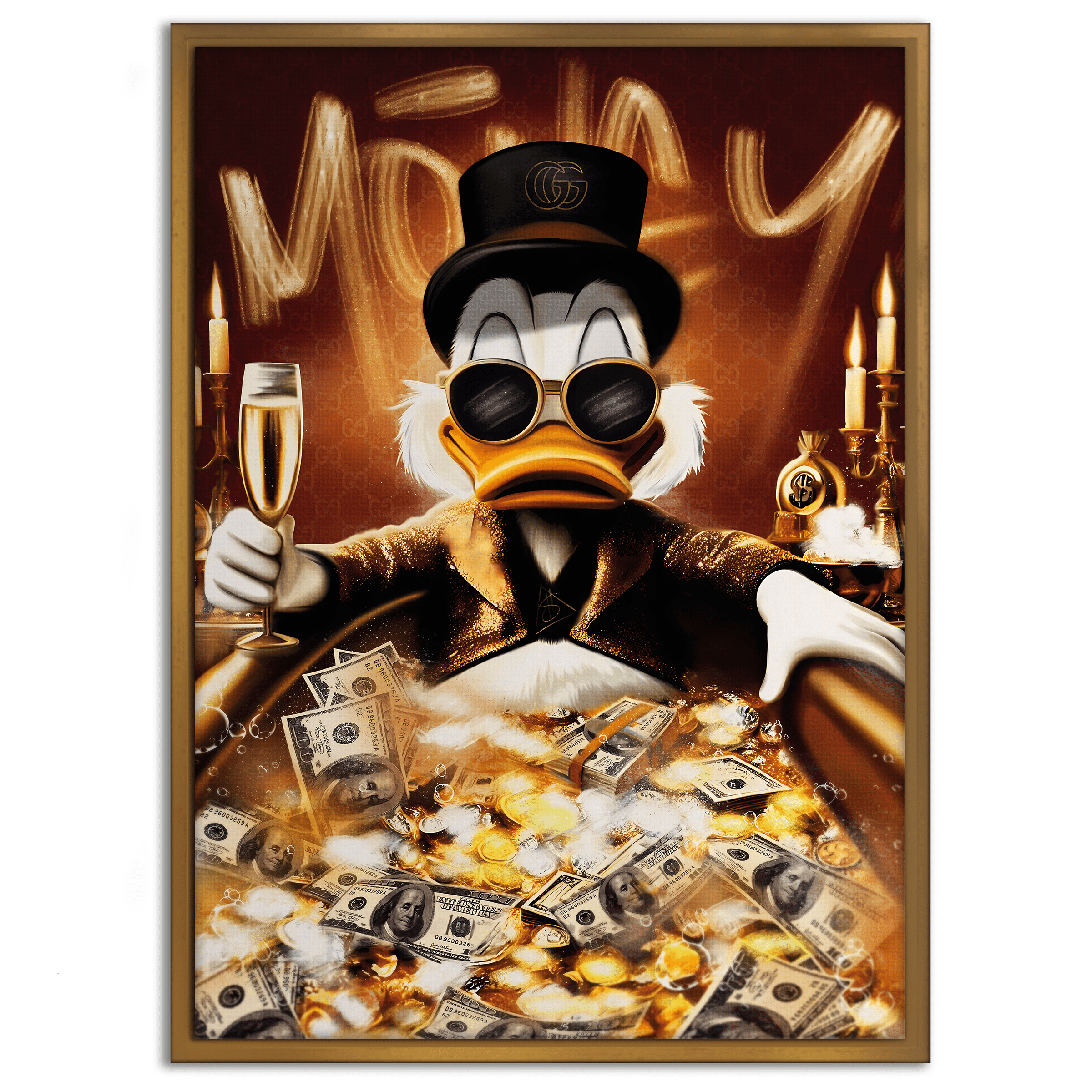 Bathing Dagobert - Leinwandbild Pop Art / Motivation by SimpleCanvas