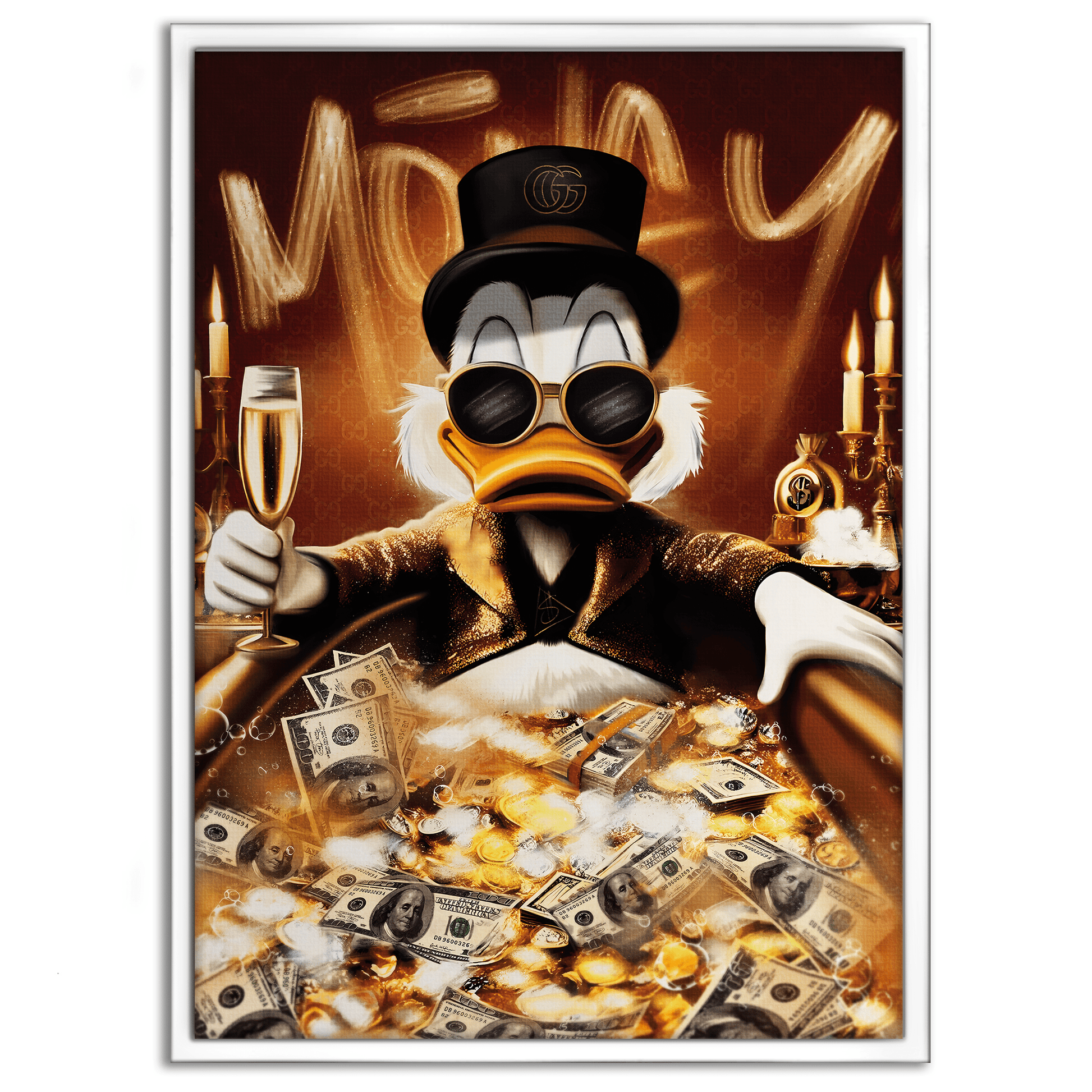 Bathing Dagobert - Leinwandbild Pop Art / Motivation by SimpleCanvas