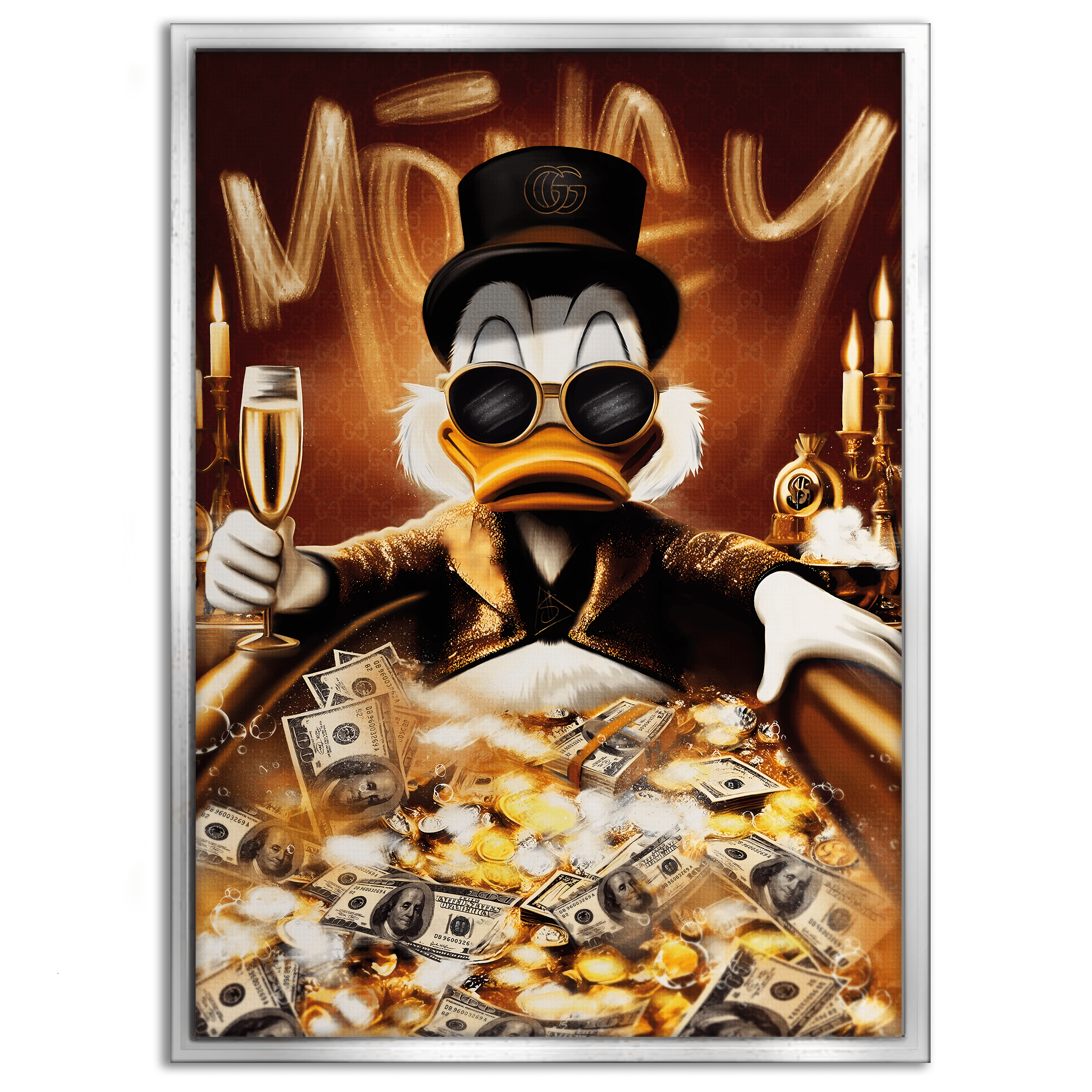 Bathing Dagobert - Leinwandbild Pop Art / Motivation by SimpleCanvas