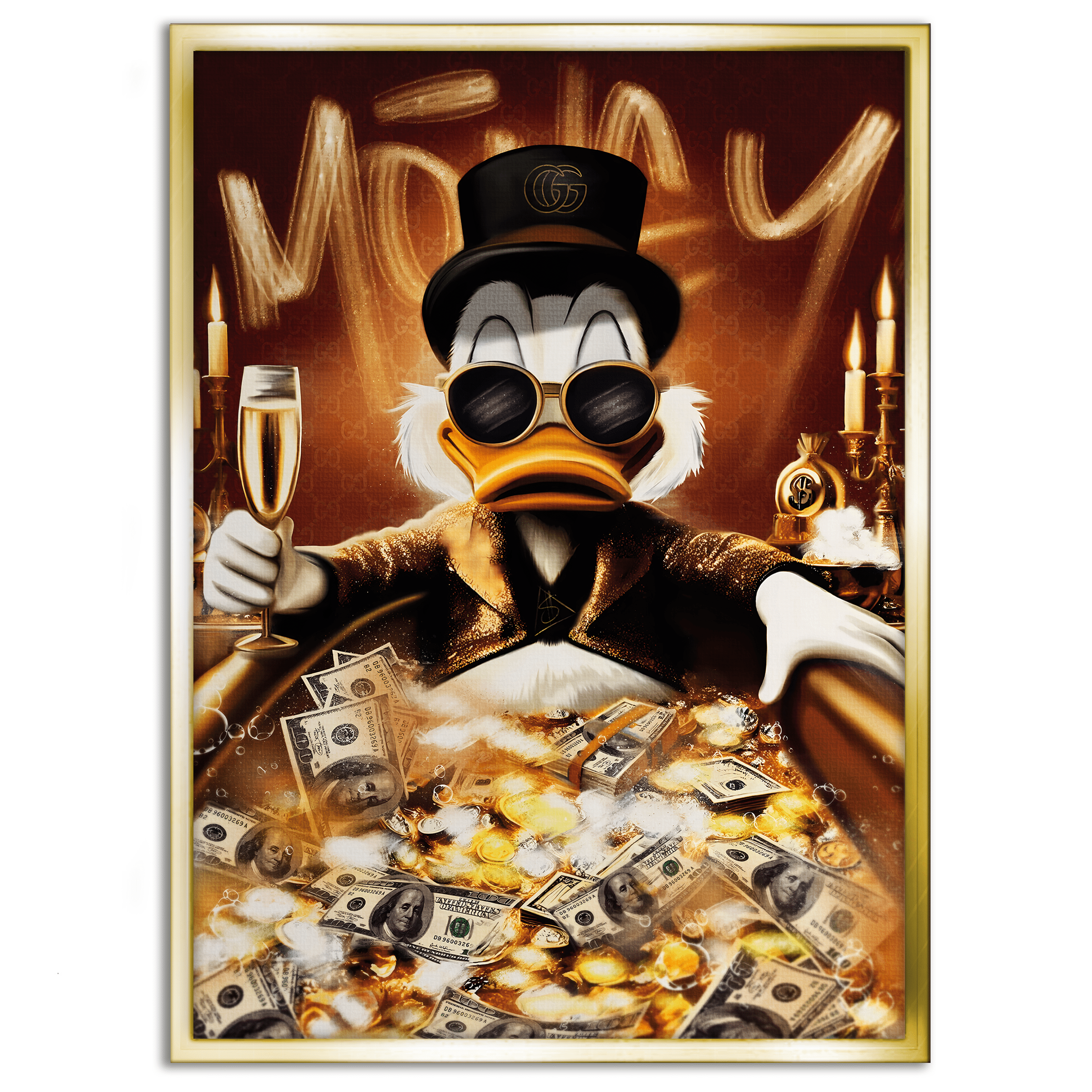 Bathing Dagobert - Leinwandbild Pop Art / Motivation by SimpleCanvas