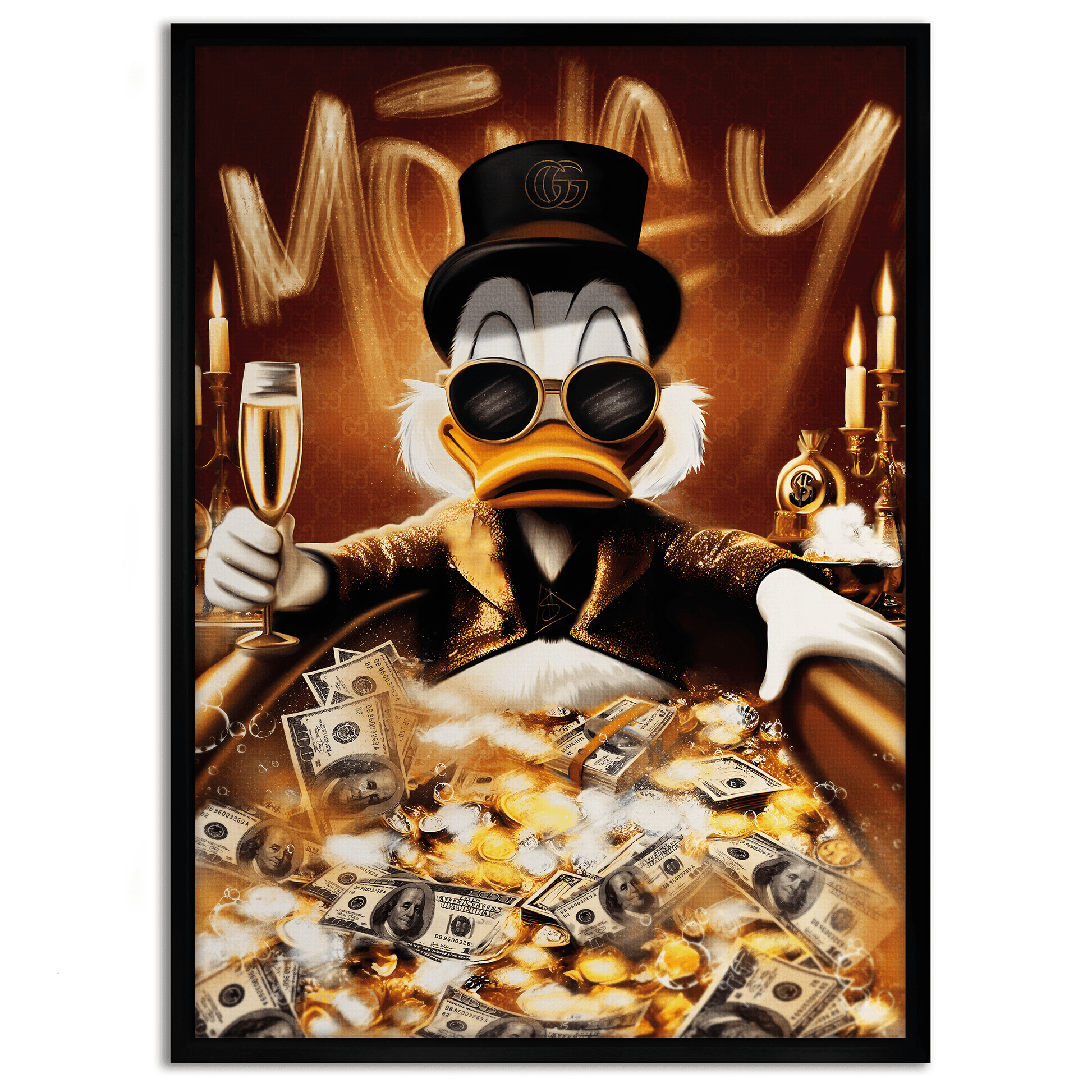 Bathing Dagobert - Leinwandbild Pop Art / Motivation by SimpleCanvas