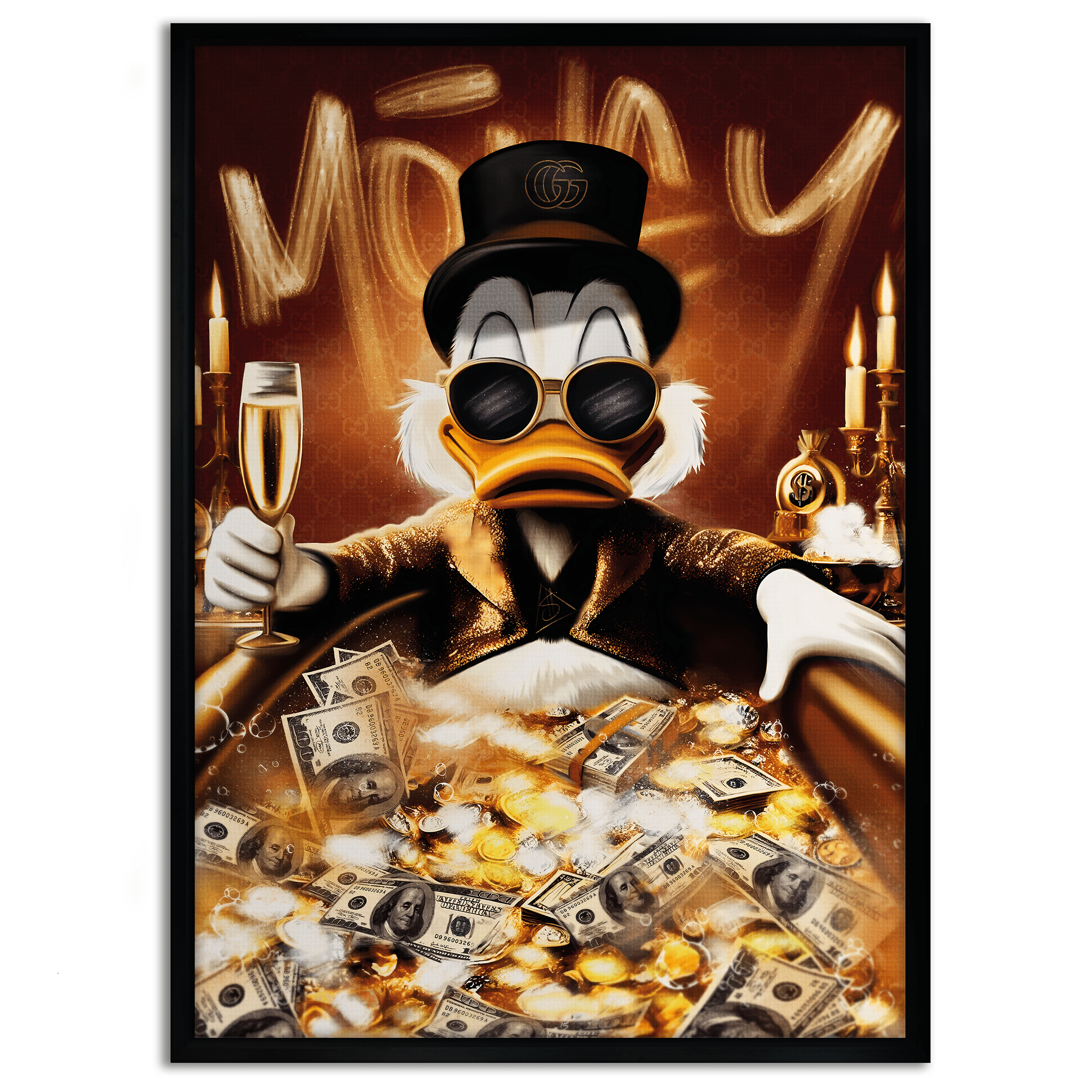 Bathing Dagobert - Leinwandbild Pop Art / Motivation by SimpleCanvas