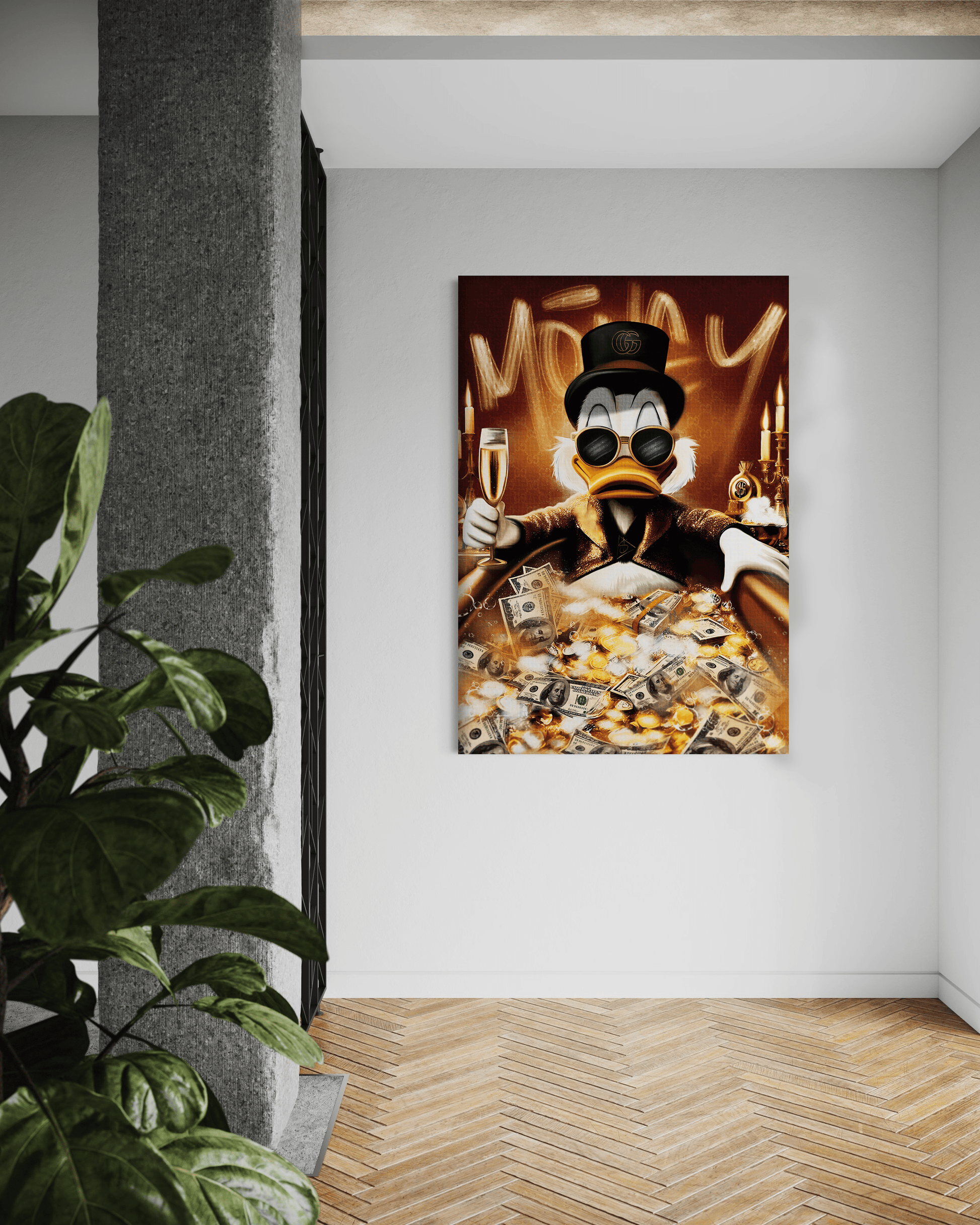 Bathing Dagobert - Leinwandbild Pop Art / Motivation by SimpleCanvas